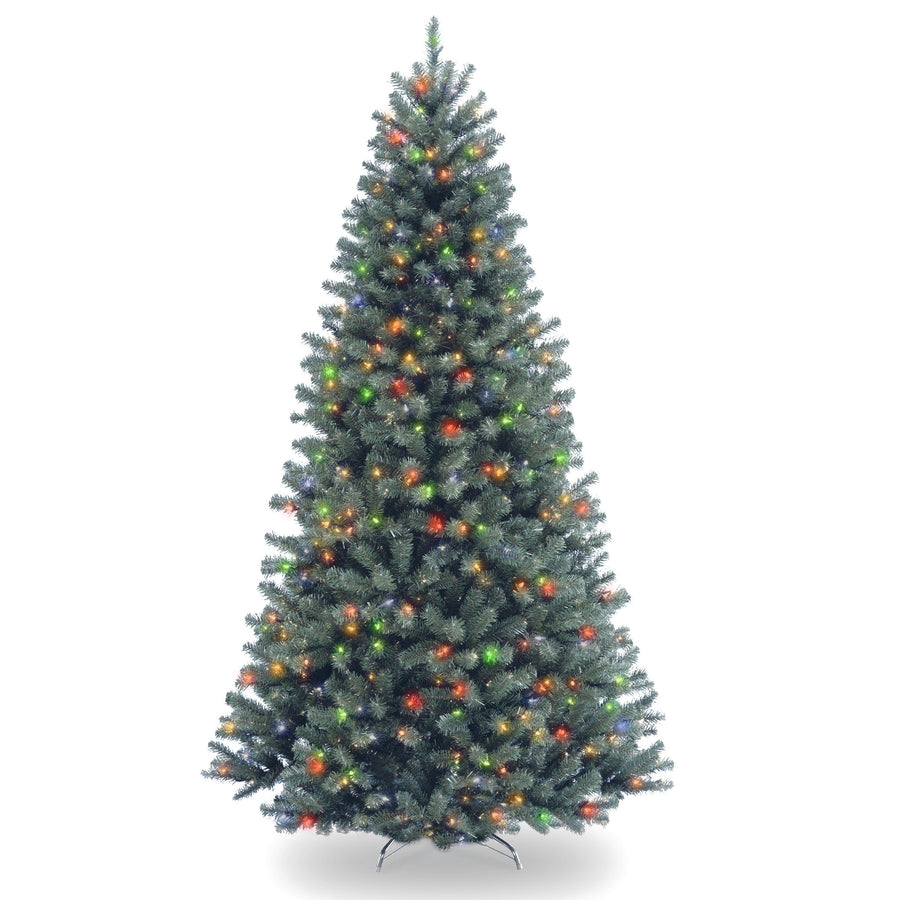 7 ft. Pre-Lit North Woods Blue Spruce Tree with Multicolor Lights