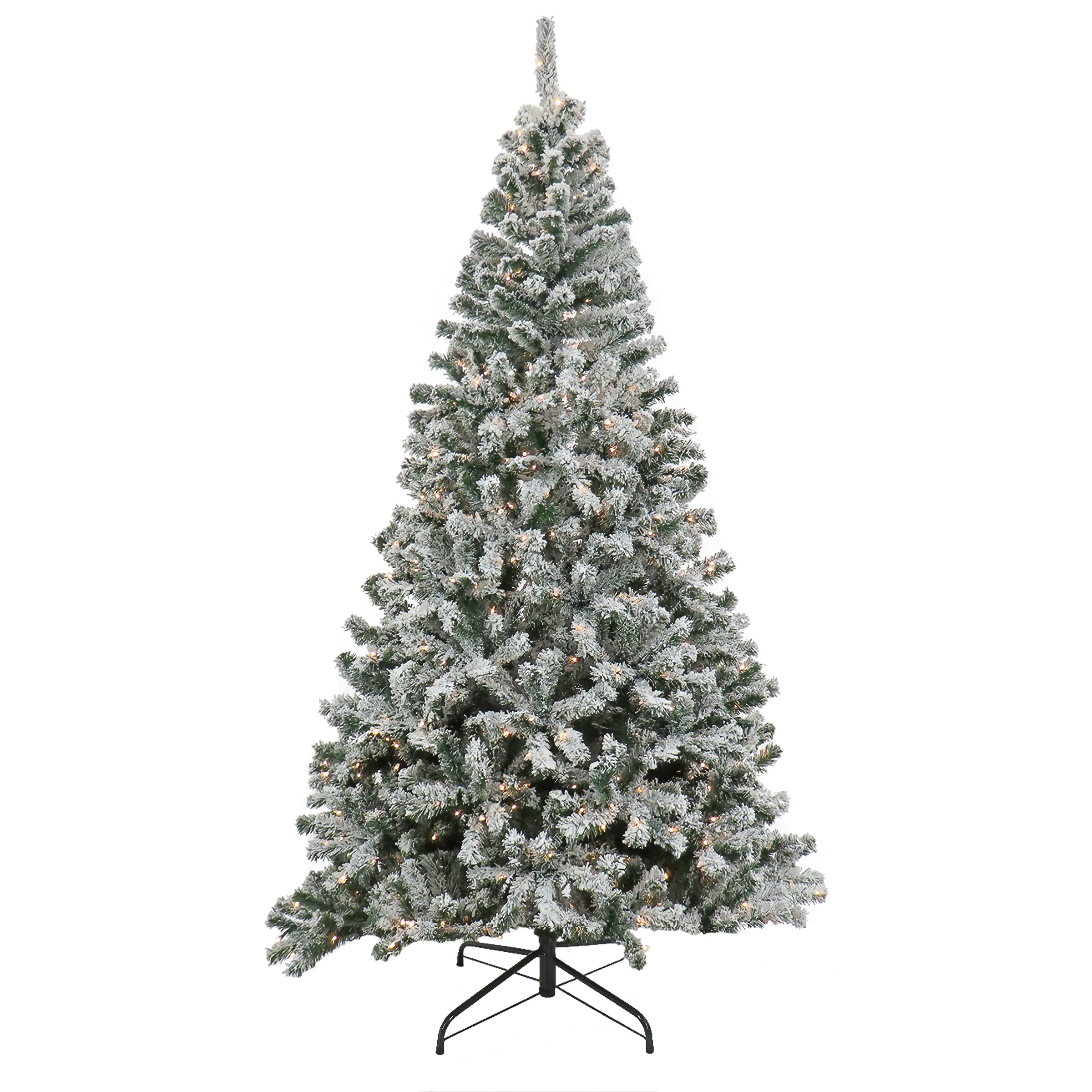 7.5 ft. Pre-Lit Frosted Bonnyville Spruce Tree with Clear Lights