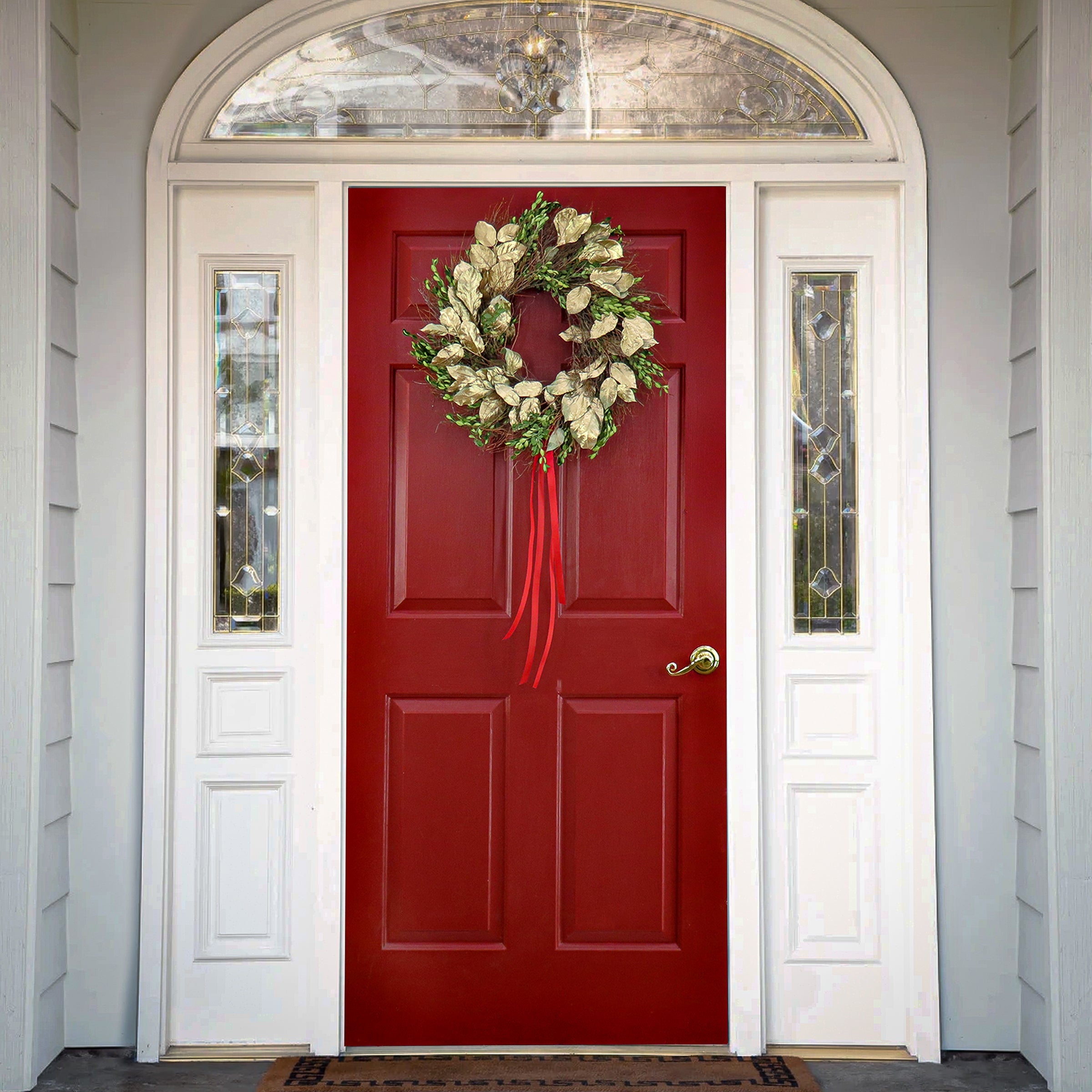 22 in. Boxwood Holiday Decorated Wreath