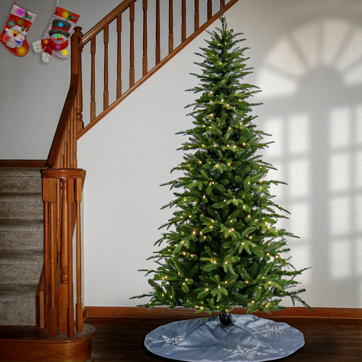 Led Backer 7.5 ft. Pre-Lit Backer Pine Tree with LED Lights · National Tree ...