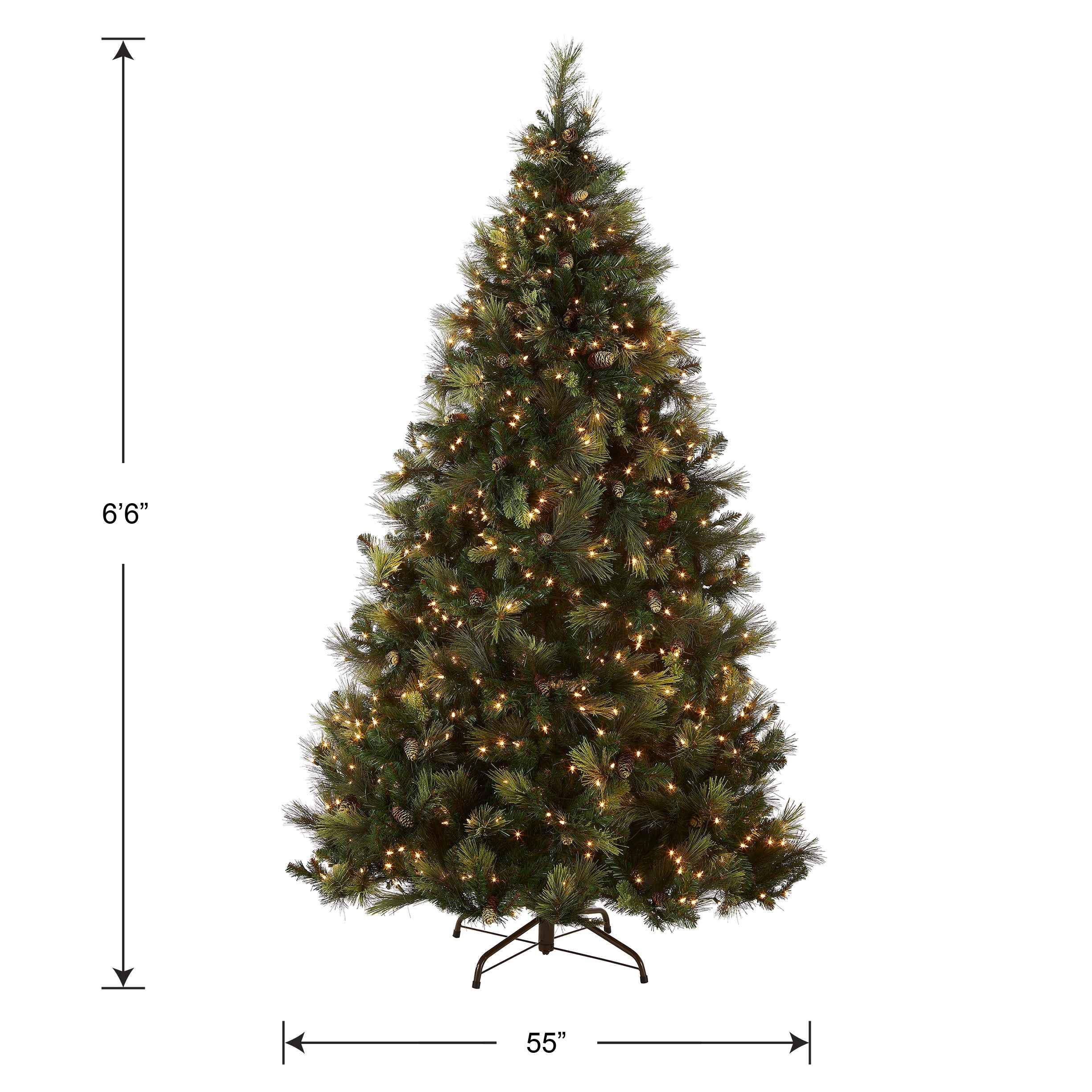 6.5 ft. Pre-Lit Carolina Pine Tree with Clear Lights