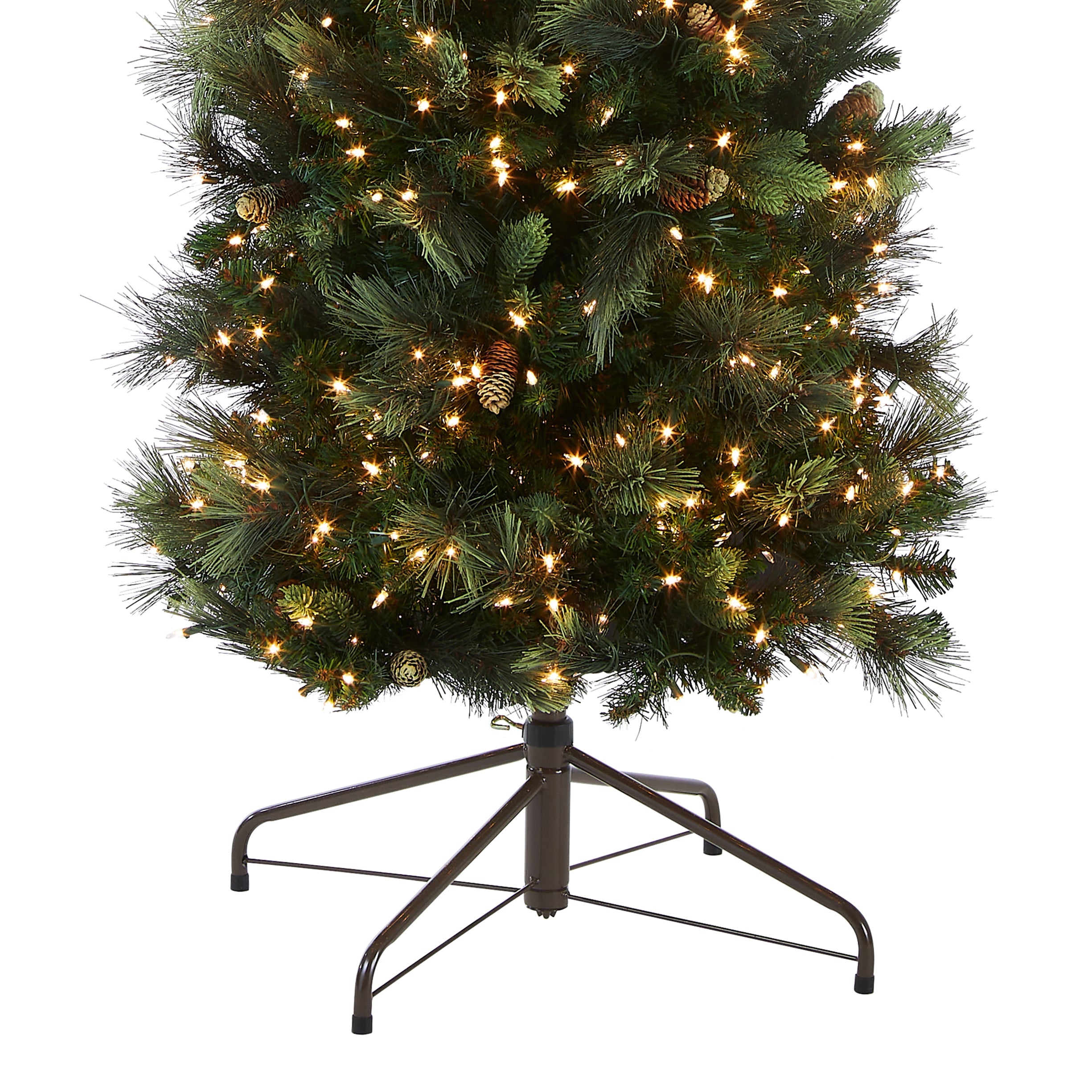 10 ft.Pre-Lit Carolina Pine Slim Tree with Clear Lights