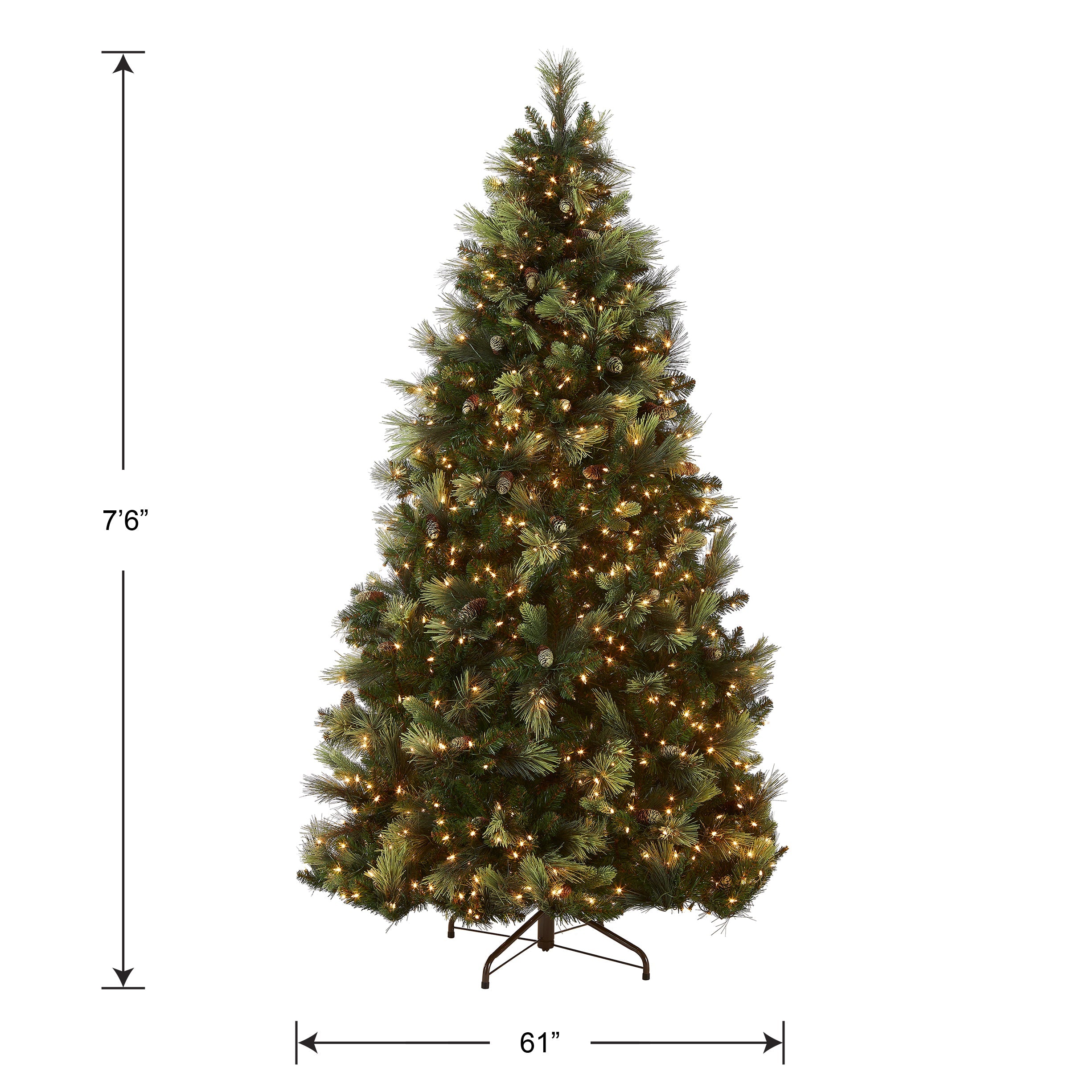 7.5 ft. Pre-Lit Carolina Pine Tree with 1000 Clear Lights