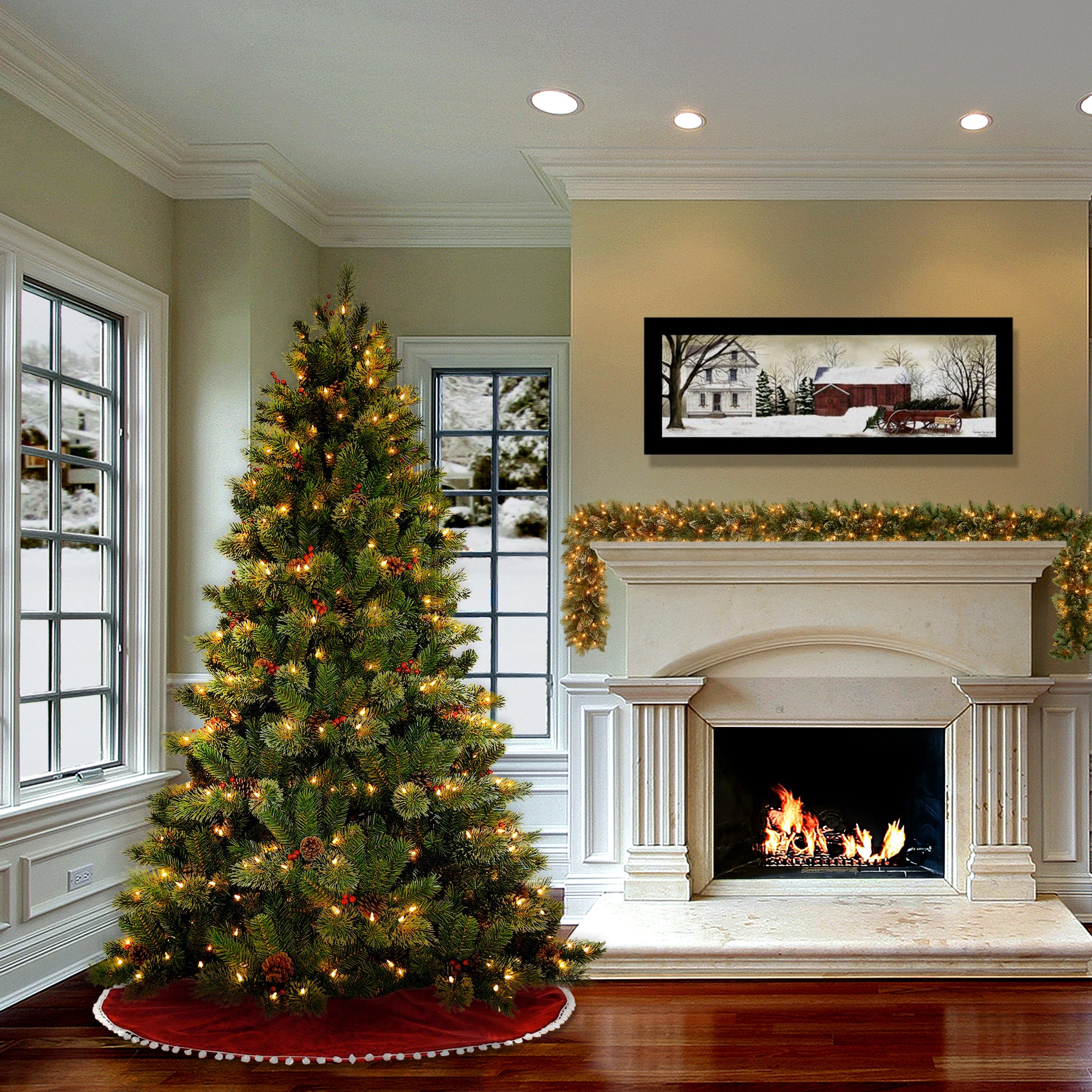 7.5 ft. Pre-Lit Cashmere Decorated Tree with Clear Lights
