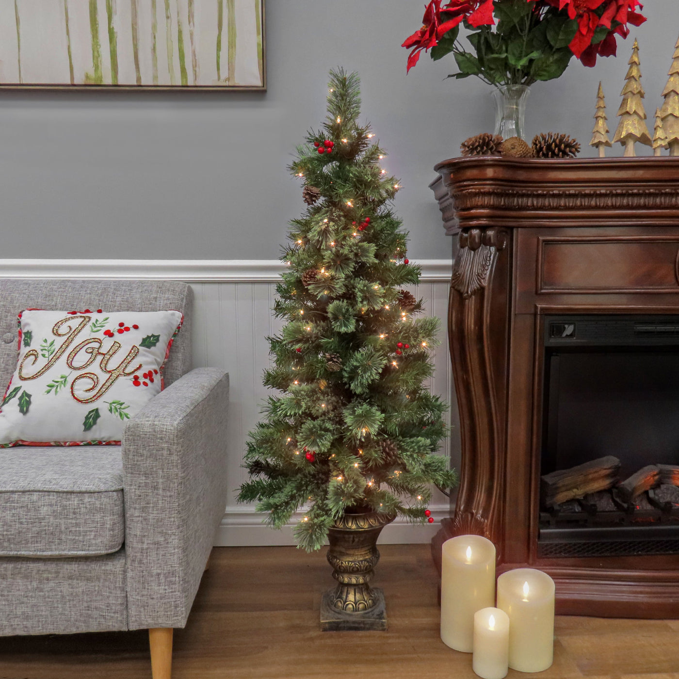 4.5 ft. Pre-Lit Cashmere Tree with Clear Lights