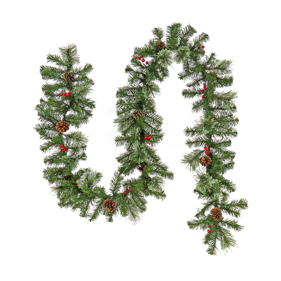 9 ft. Evergreen and Cashmere Tips Garland