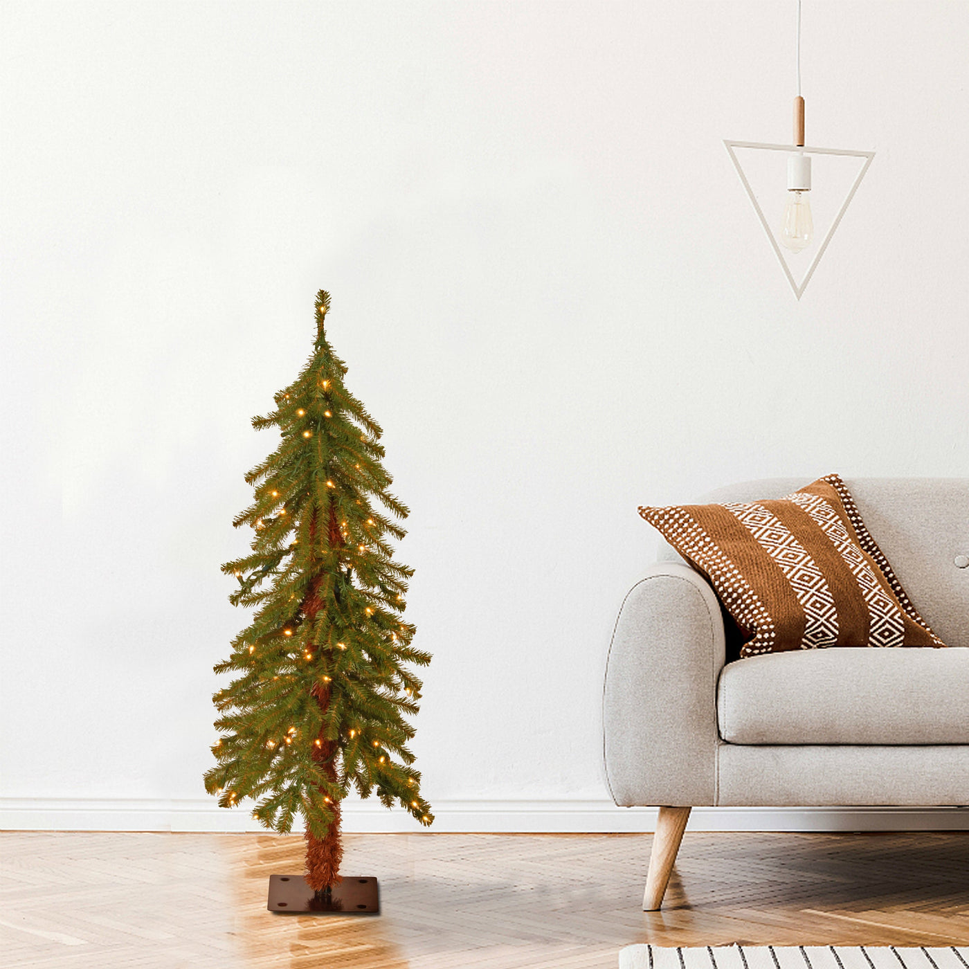 3 ft. Pre-Lit Hickory Cedar Tree with Clear Lights