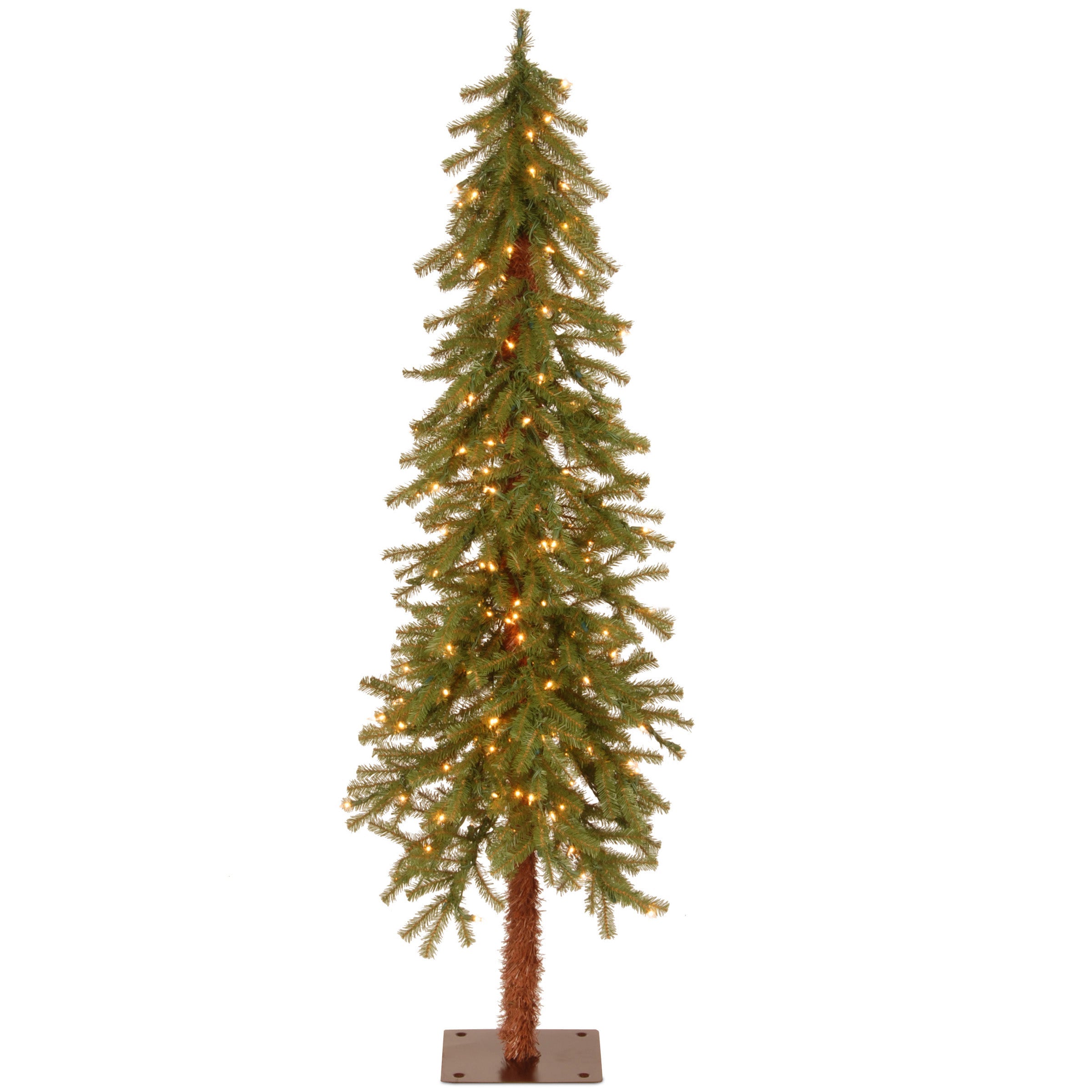 5 ft. Pre-Lit Hickory Cedar Slim Tree with Clear Lights