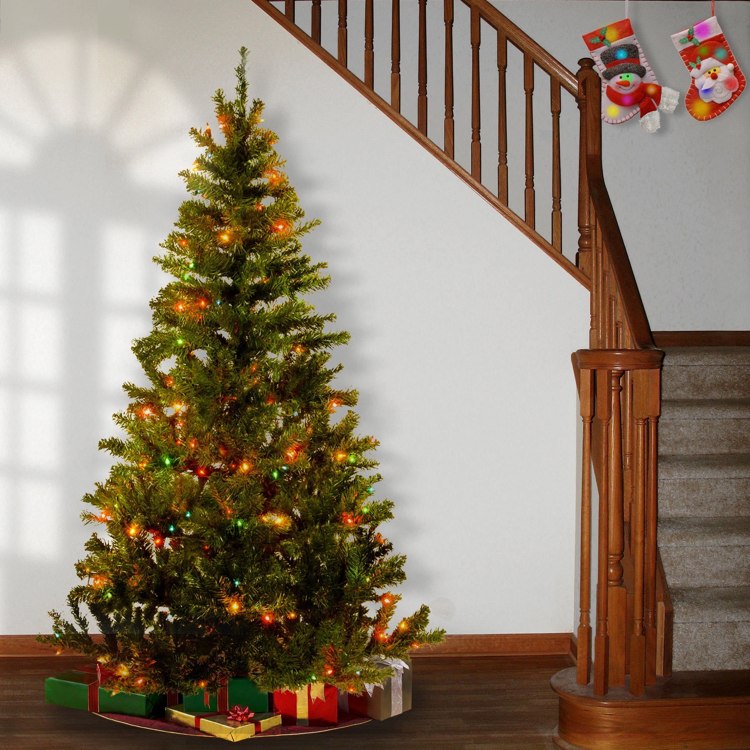 6 ft. Pre-Lit Canadian Fir Grande Tree with Multicolor Lights