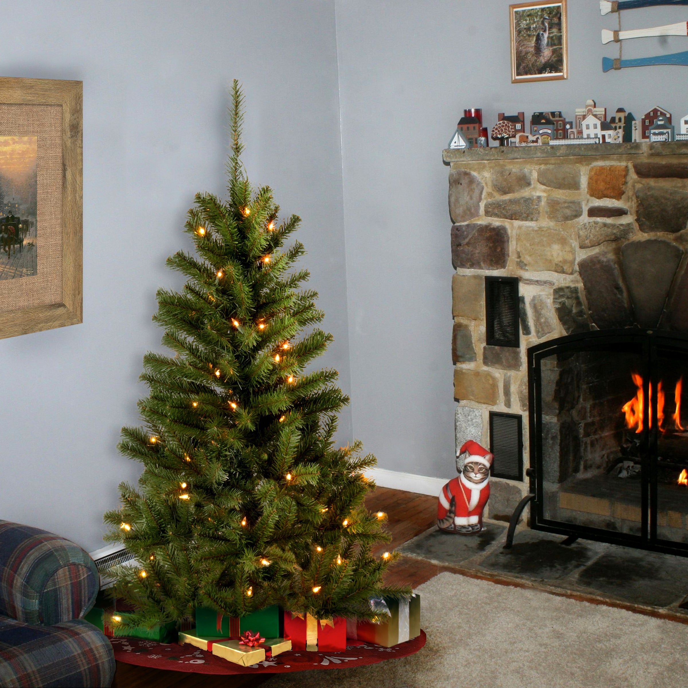 4 ft. Pre-Lit Canadian Fir Tree with Clear Lights