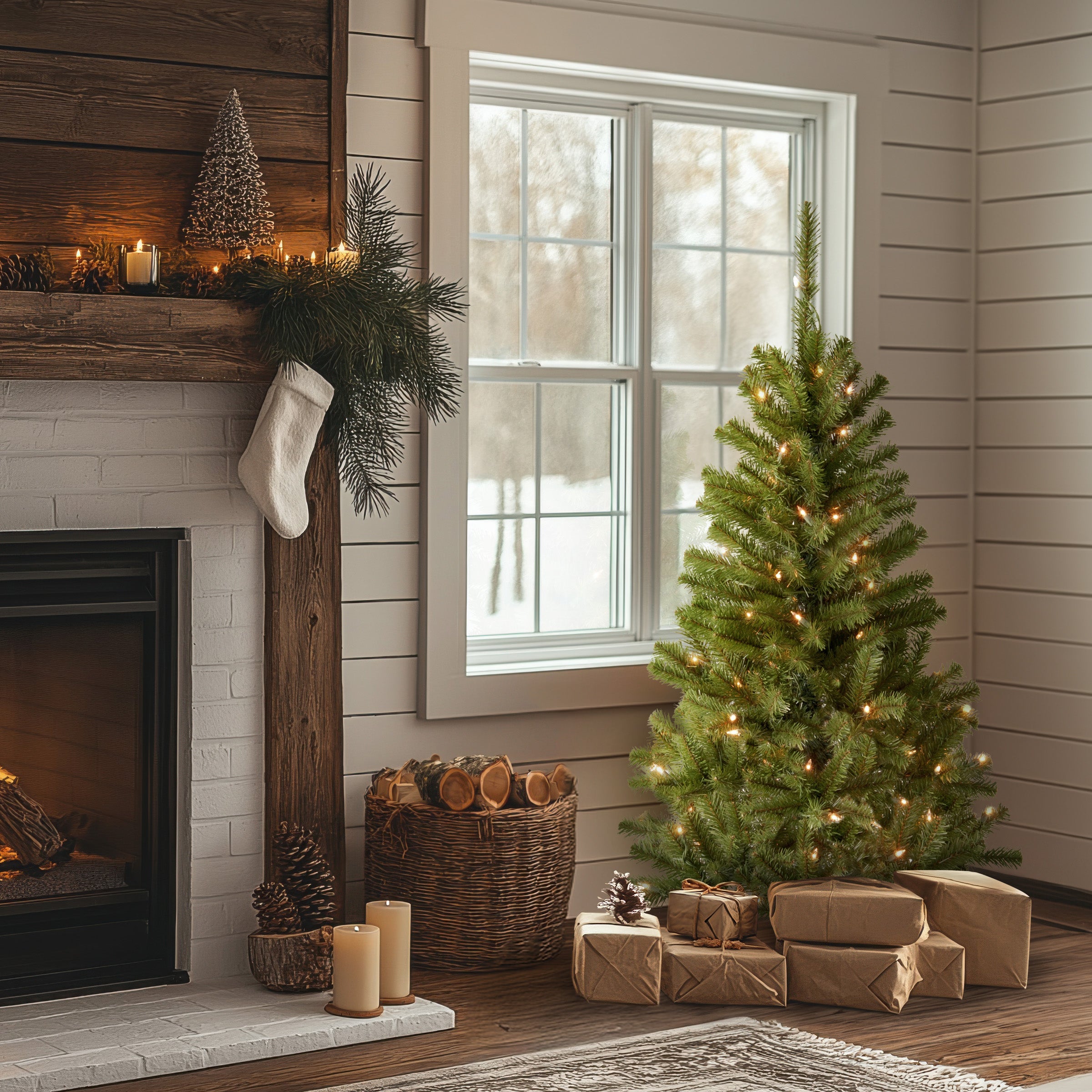 4 ft. Pre-Lit Canadian Fir Tree with Clear Lights