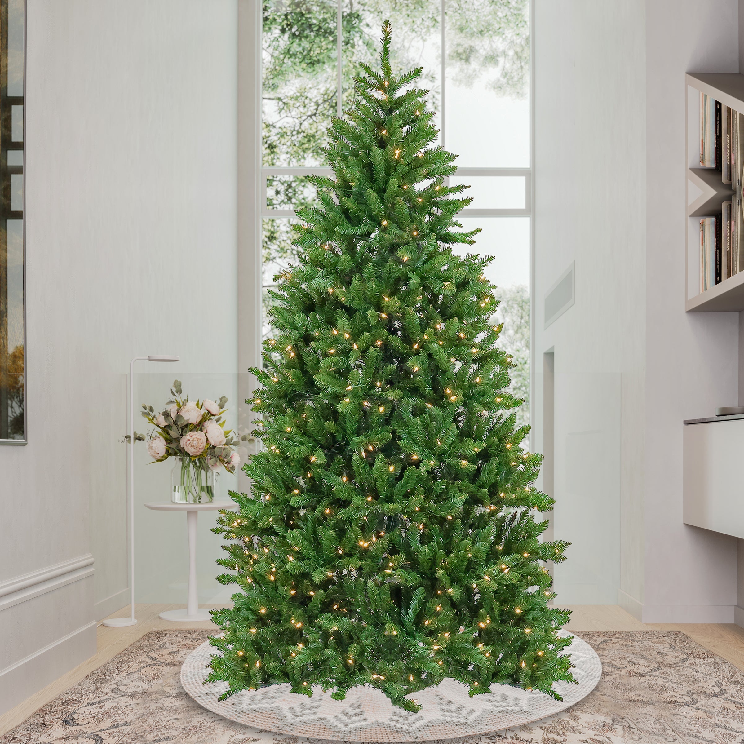 7.5 ft. Pre-Lit Chesterfield Spruce Tree with Clear Lights