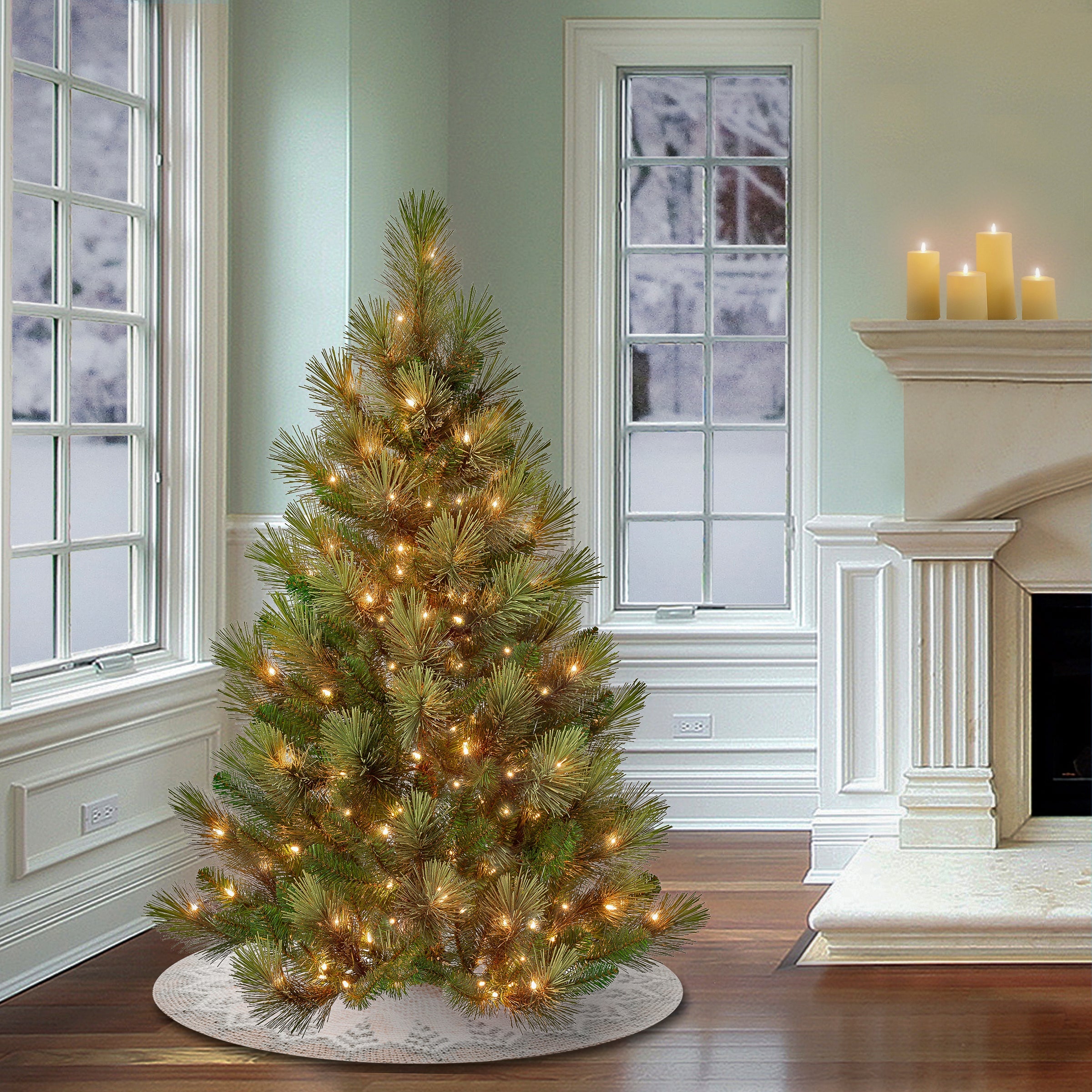 4.5 ft. Pre-Lit Charleston Pine Tree with Clear Lights