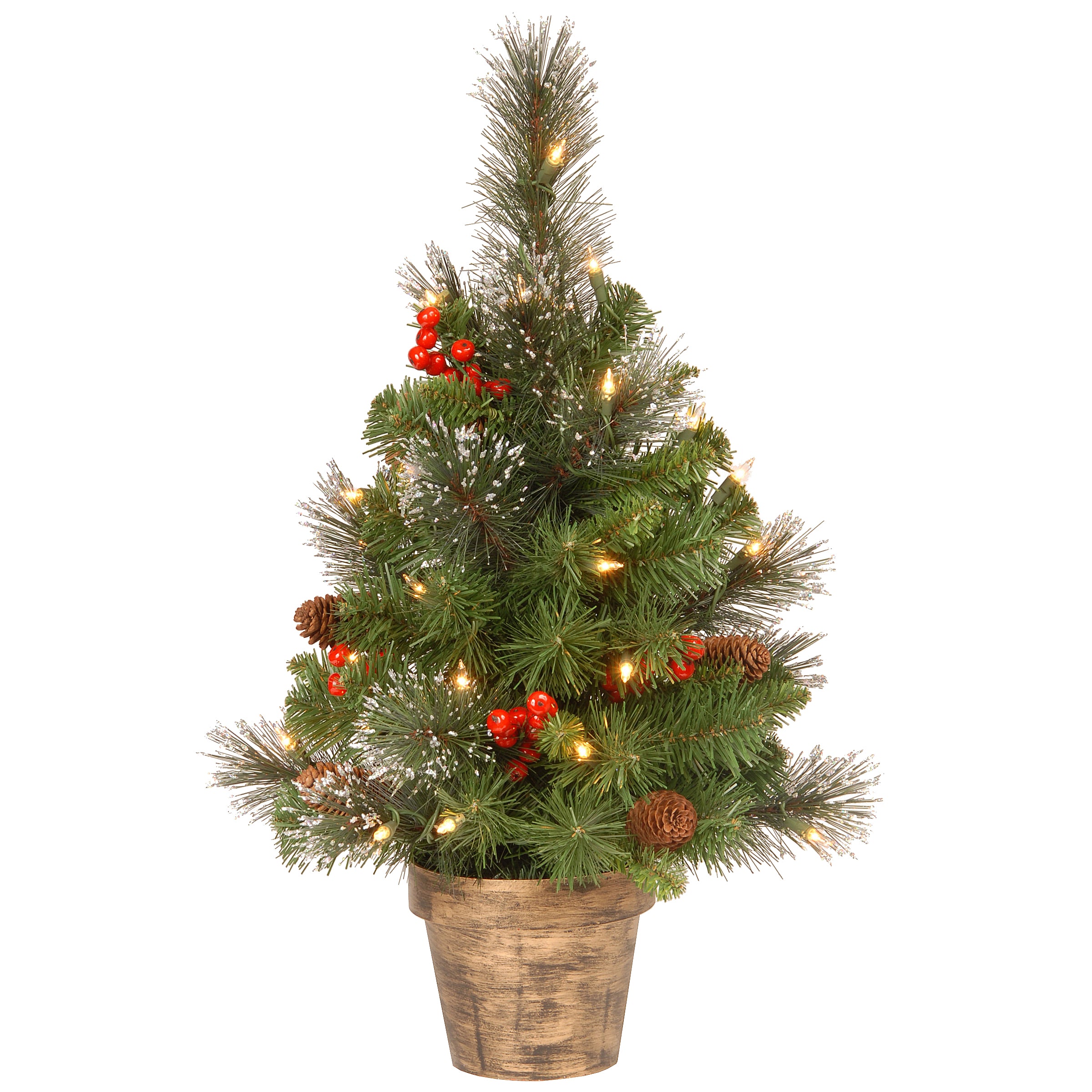 2 ft. Pre-Lit Crestwood Spruce Tree with Clear Lights