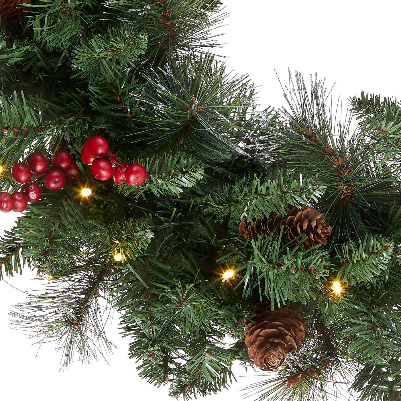 24 in. Pre-Lit Crestwood Spruce Wreath with Infinity Lights