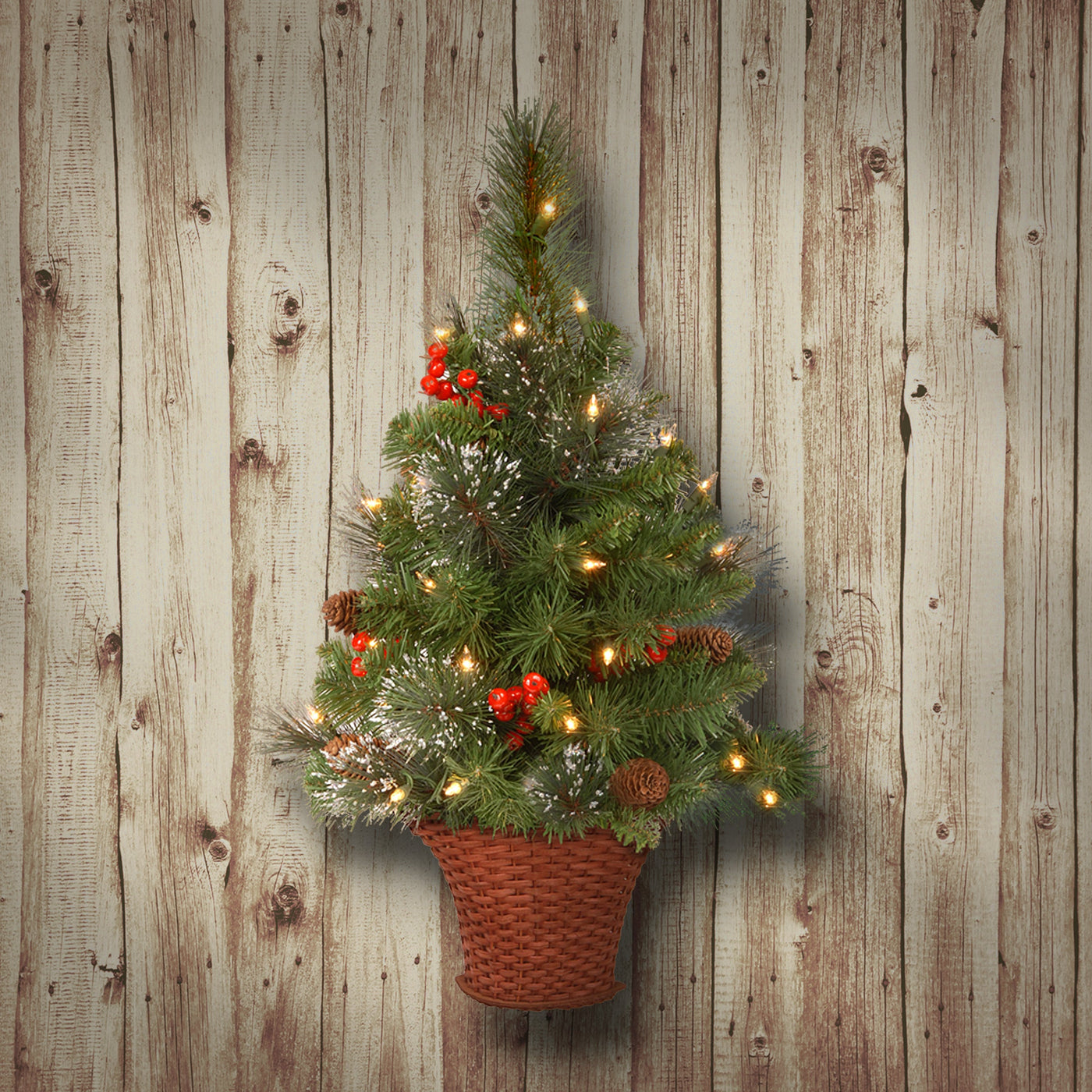 3 ft.Pre-Lit Crestwood Spruce Tree with Warm White LED Lights