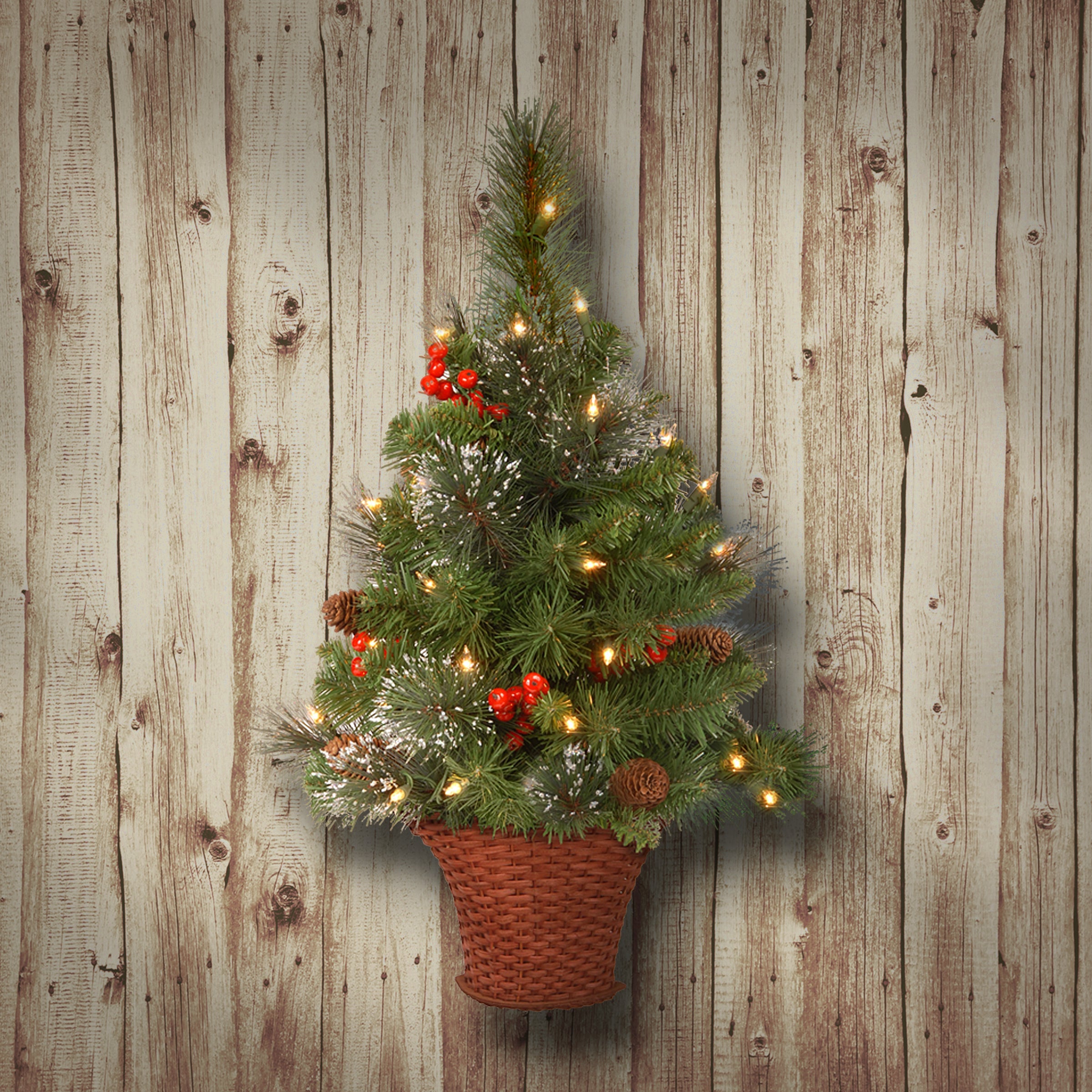 3 ft.Pre-Lit Crestwood Spruce Tree with Warm White LED Lights