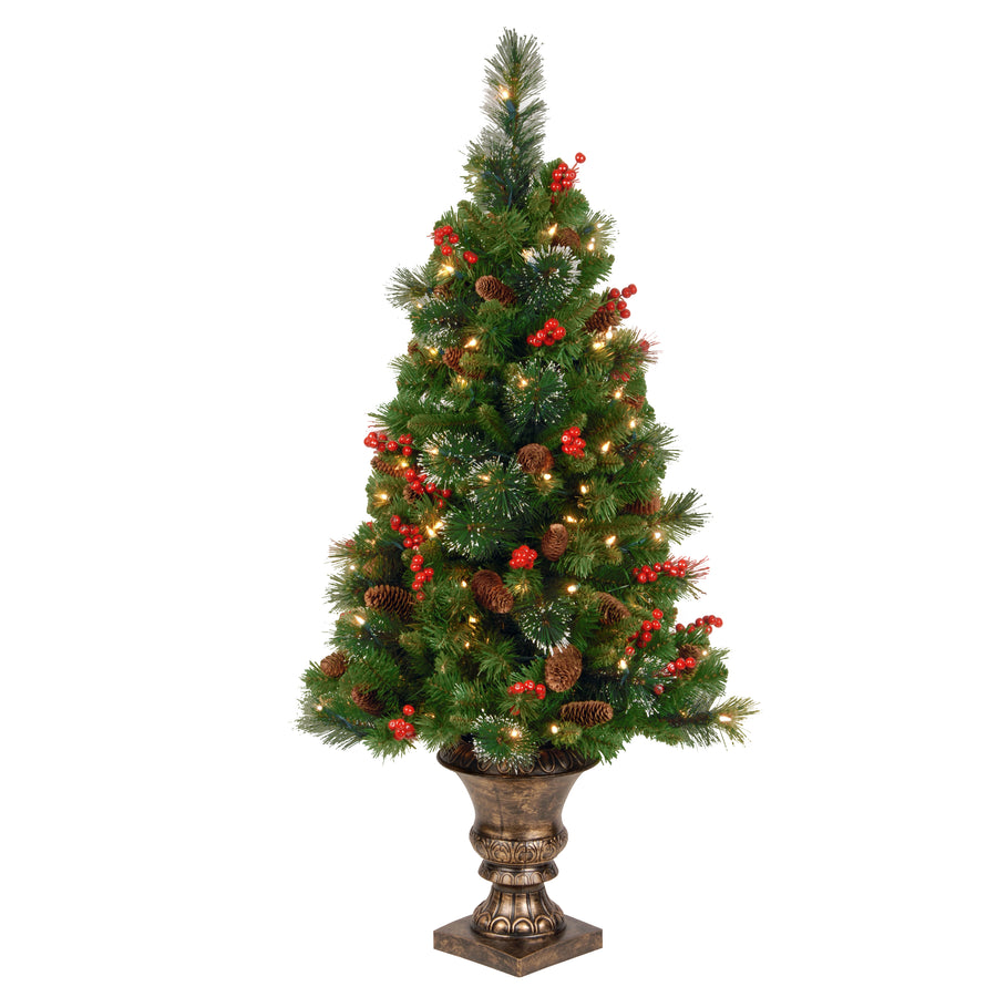 4 ft. Pre-Lit Crestwood Spruce Tree with Clear Lights
