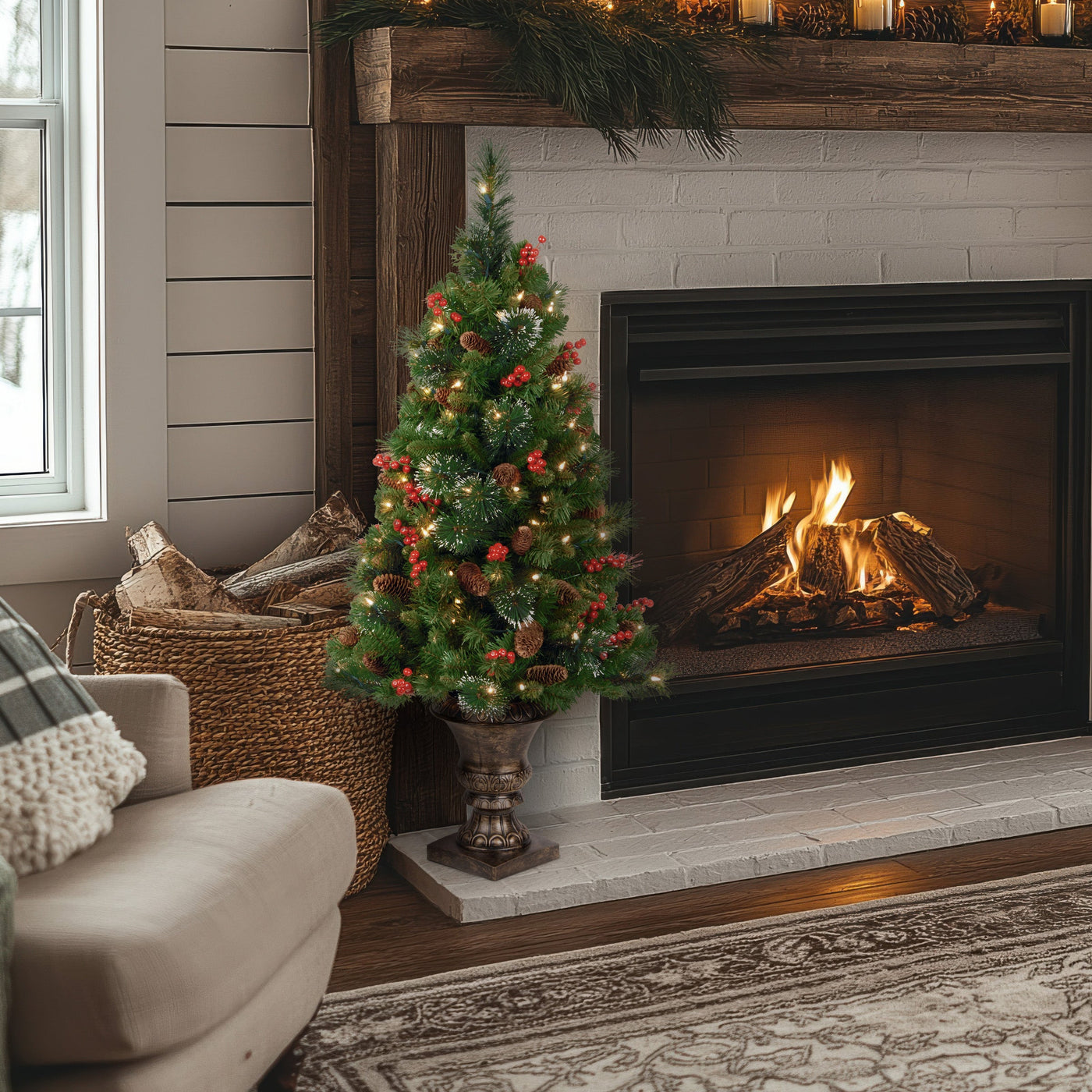 4 ft. Pre-Lit Crestwood Spruce Tree with Clear Lights