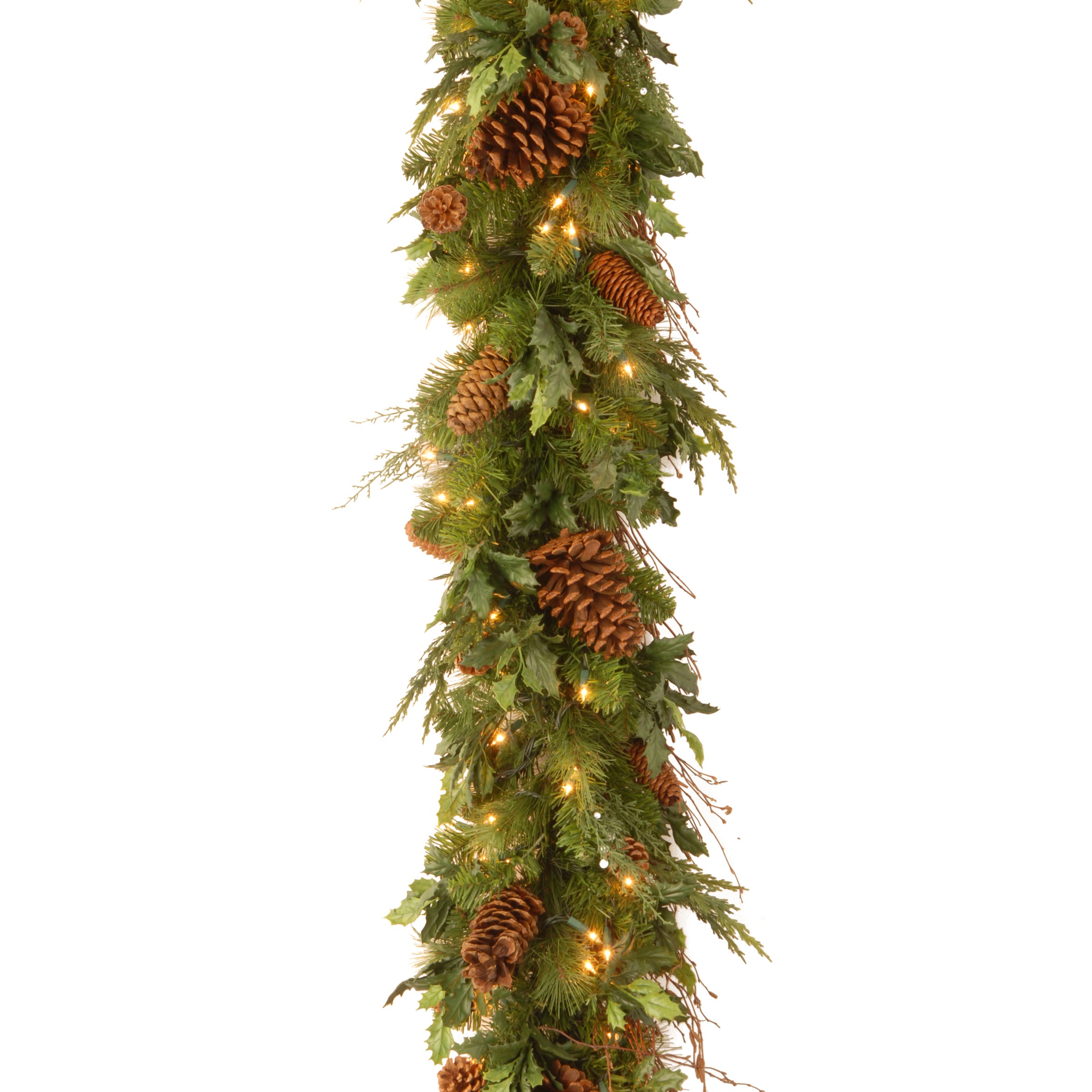 6 ft. Pre-Lit  Juniper Mix Pine Garland with LED Lights