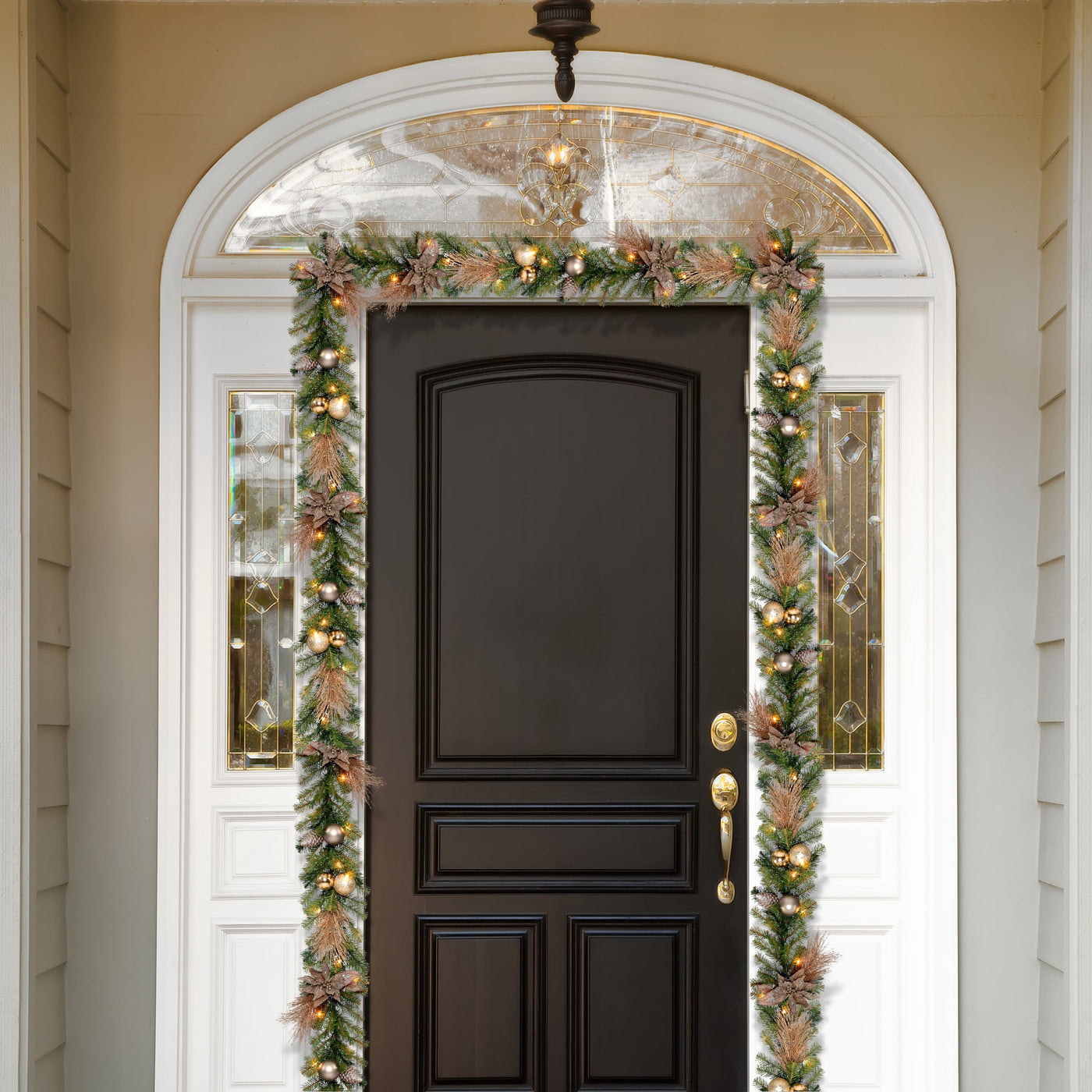 9 ft. Pre-Lit Metallic Garland with Clear Lights