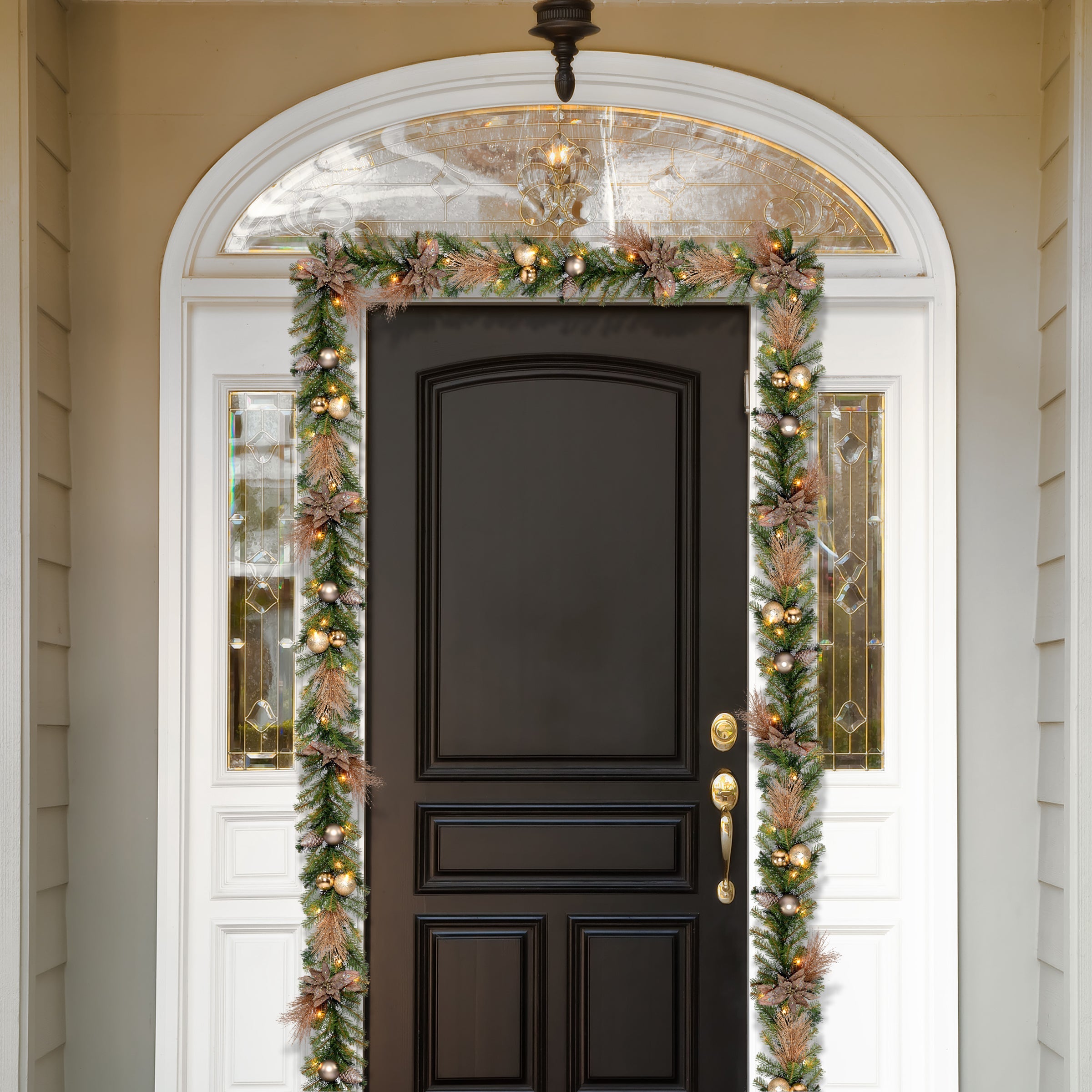 9 ft. Pre-Lit Metallic Garland with Clear Lights