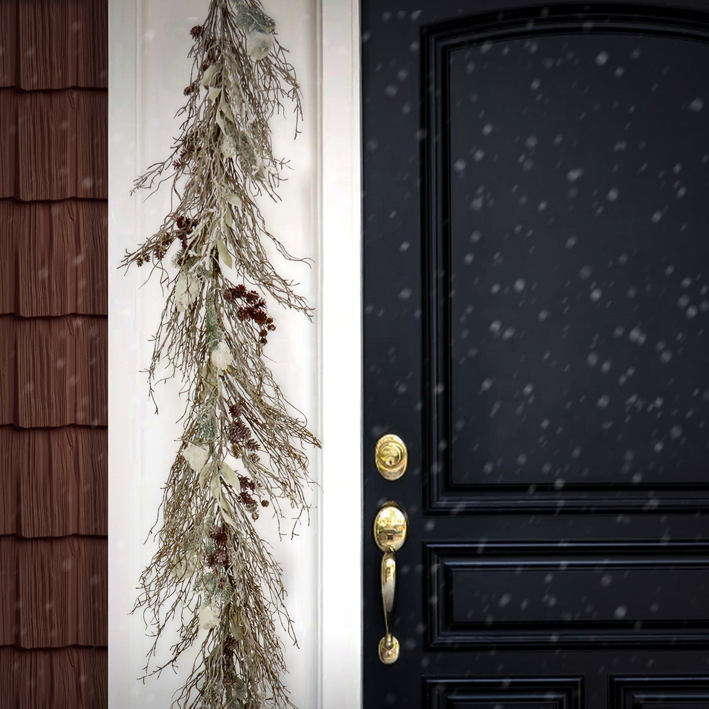 9 ft. Pre-Lit Alpine Snowy Garland with LED Lights
