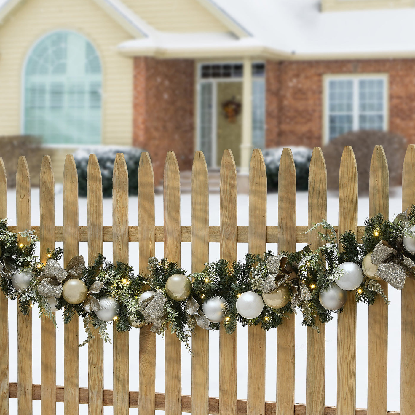 9 ft. Pre-Lit Yuletide Glam Garland with LED Lights