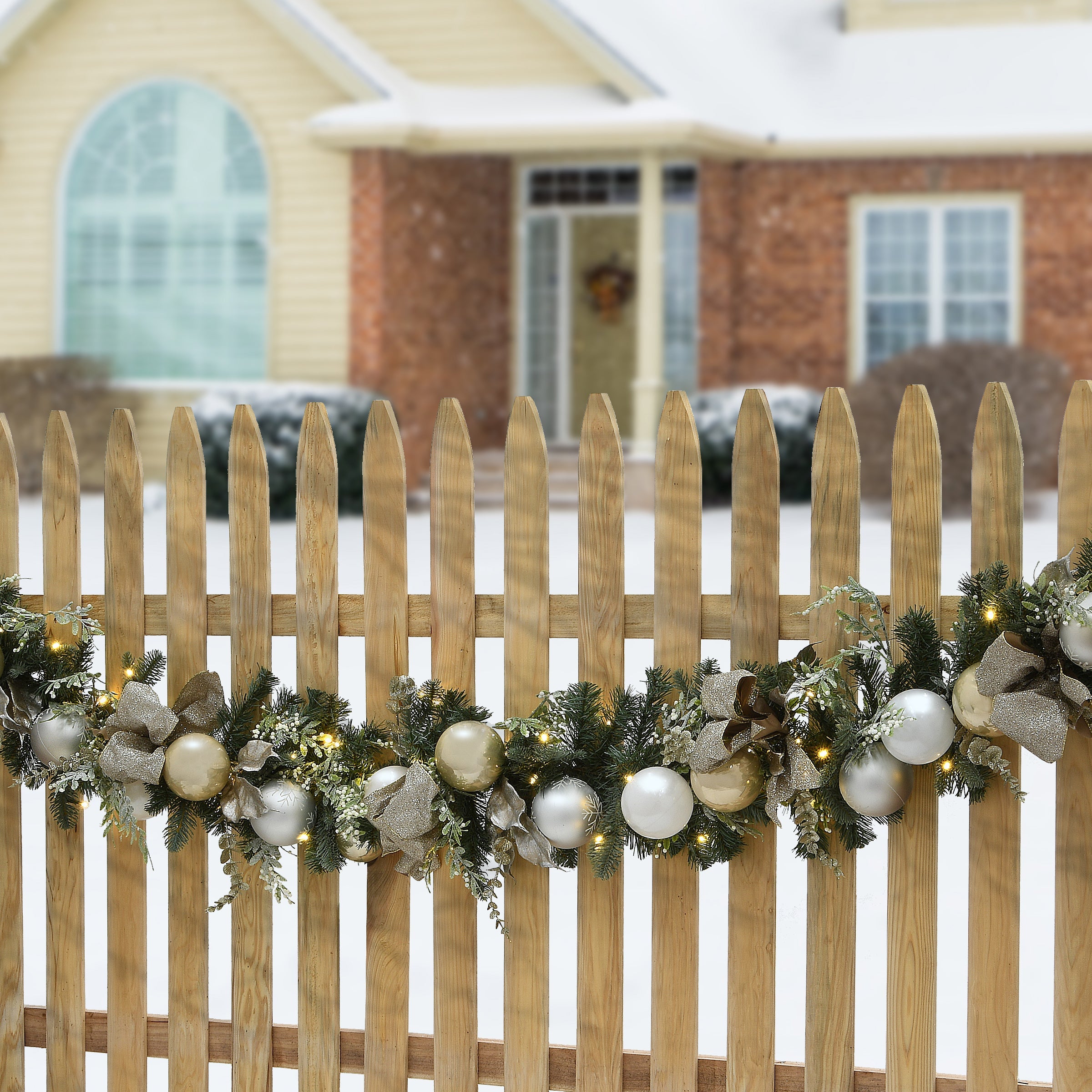 9 ft. Pre-Lit Yuletide Glam Garland with LED Lights