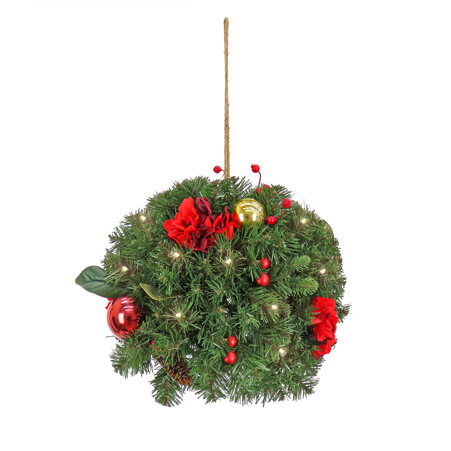 16 in. Pre-Lit Vienna Waltz Decorated Kissing Ball with Warm White LED Lights