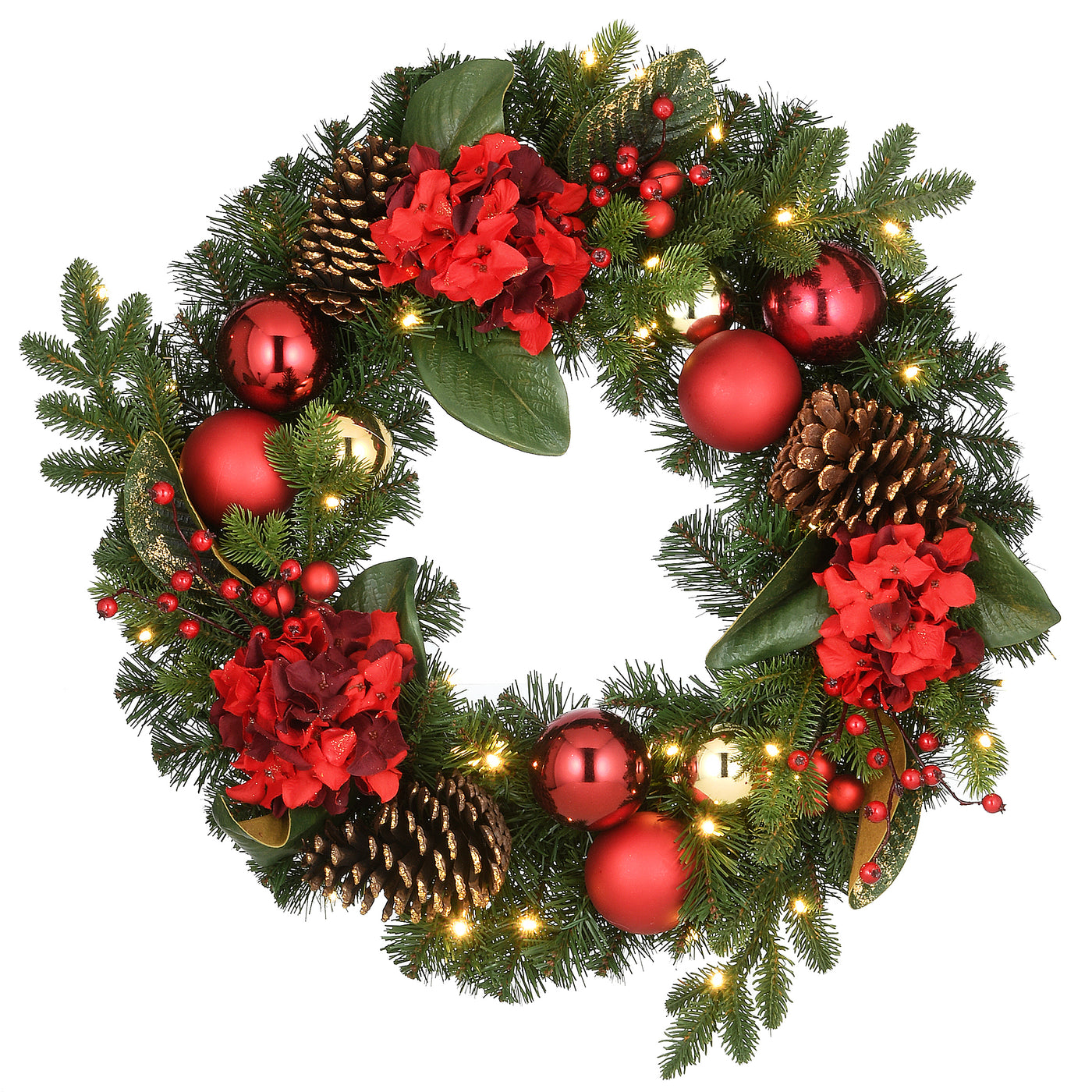 24 in. Pre-Lit Vienna Waltz Decorated Wreath with LED Lights