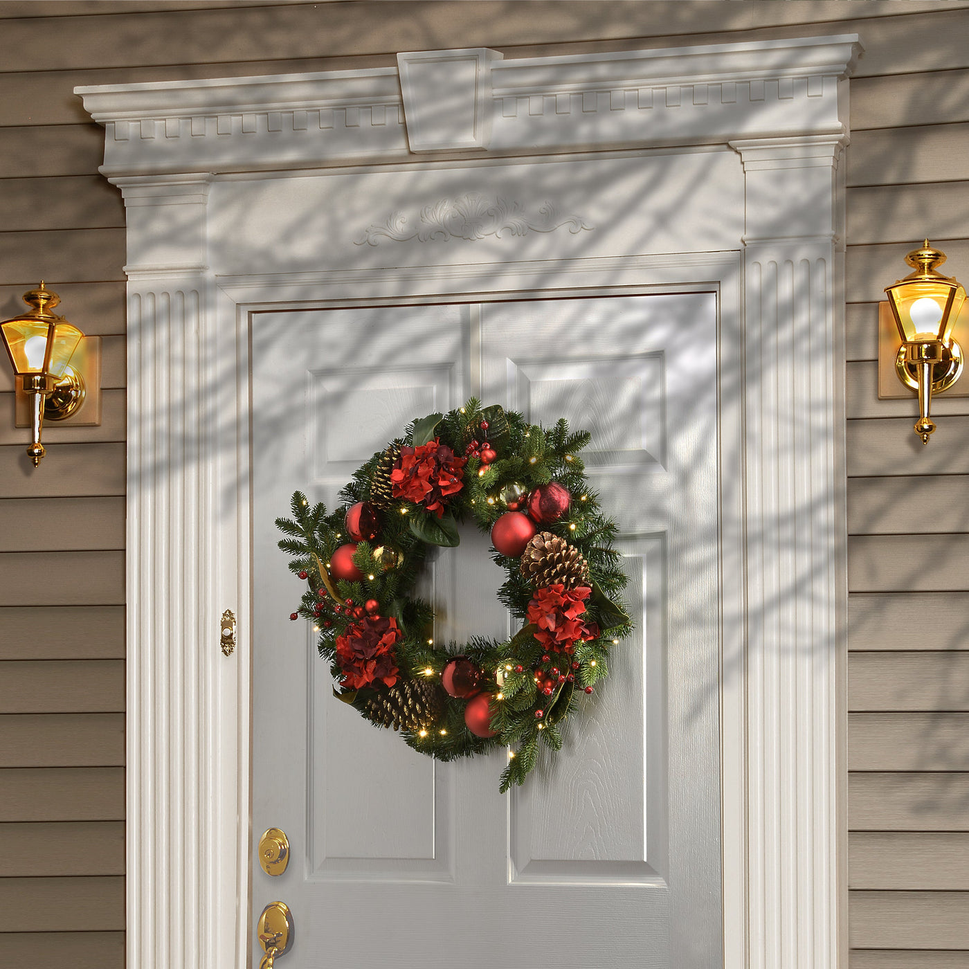 24 in. Pre-Lit Vienna Waltz Decorated Wreath with LED Lights