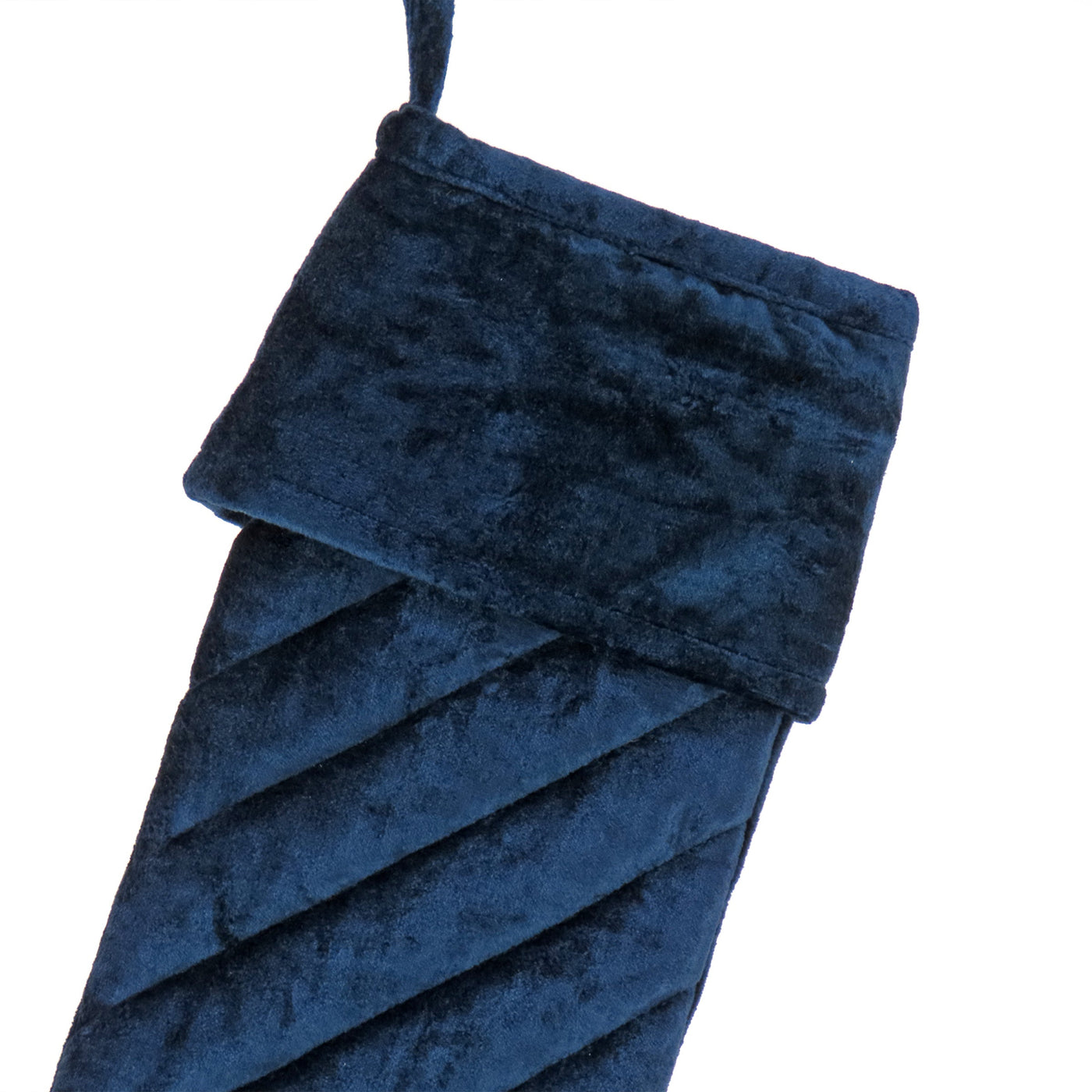19 in. HGTV Home Collection Quilted Velvet Stocking, Blue