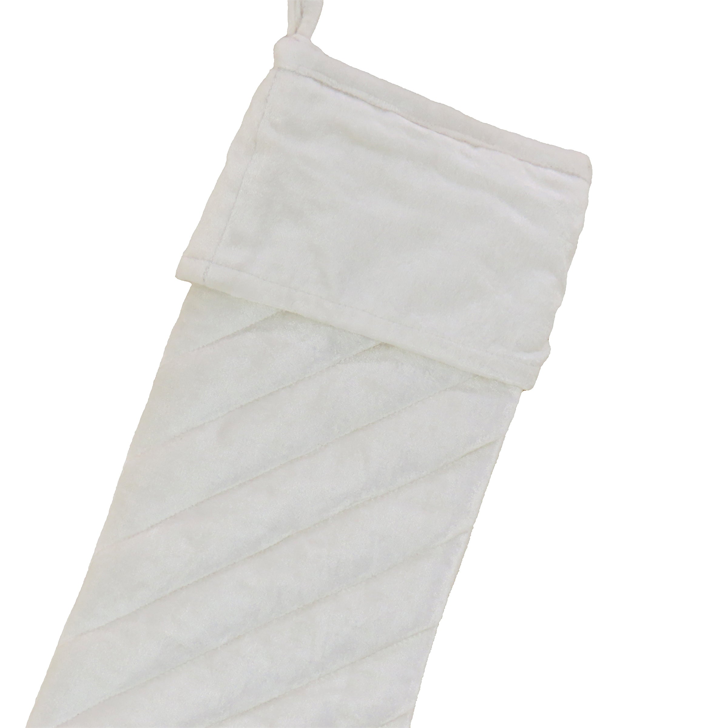 19 in. HGTV Home Collection Quilted Velvet Stocking, Ivory