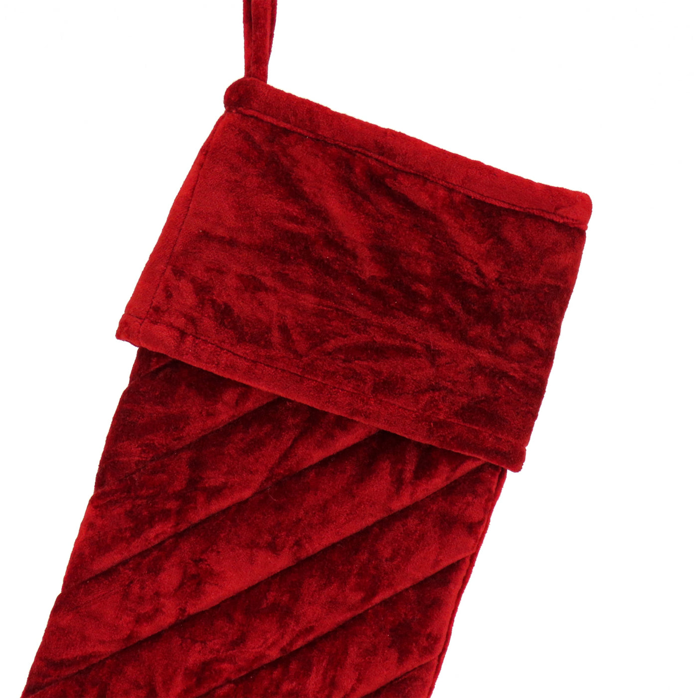 19 in. HGTV Home Collection Quilted Velvet Stocking, Red