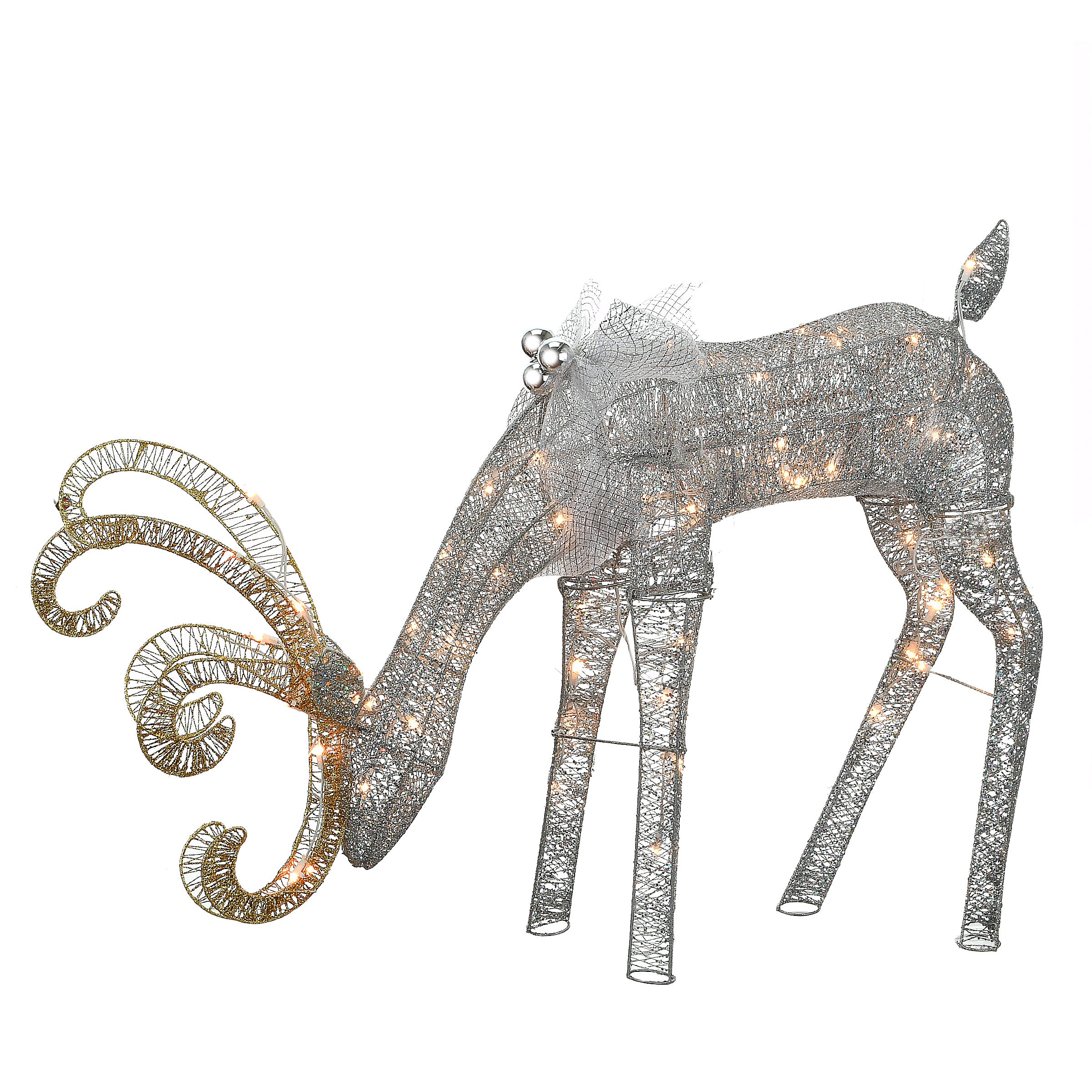 28 in. Reindeer Decoration with LED Lights