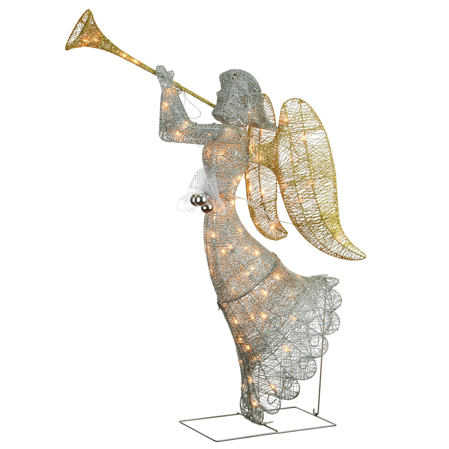 National Tree Company 48" Silver Angel Decor with White LED Lights