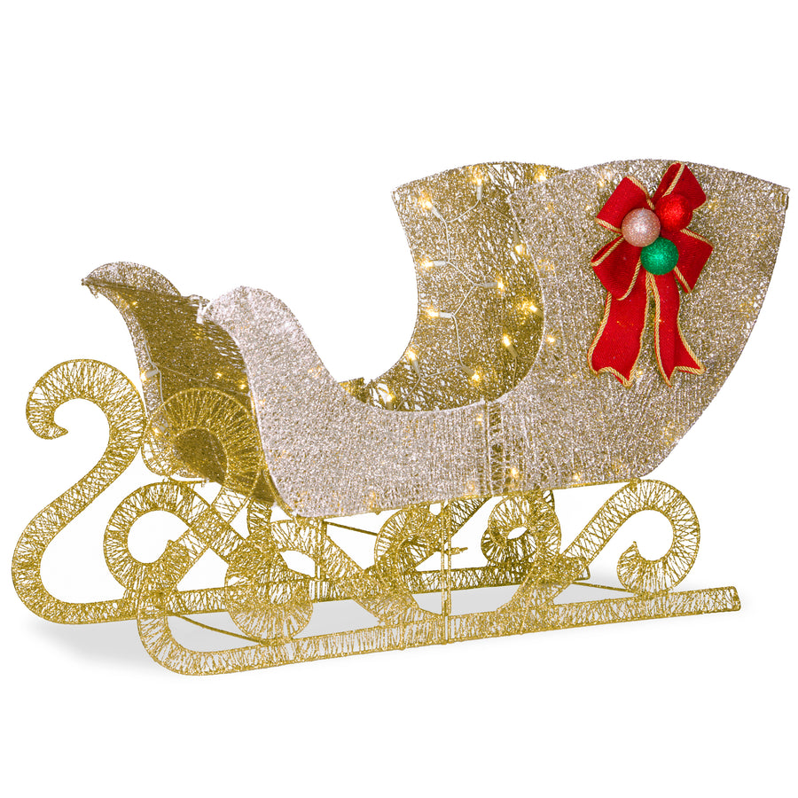 38 in. Santas Sleigh with LED Lights