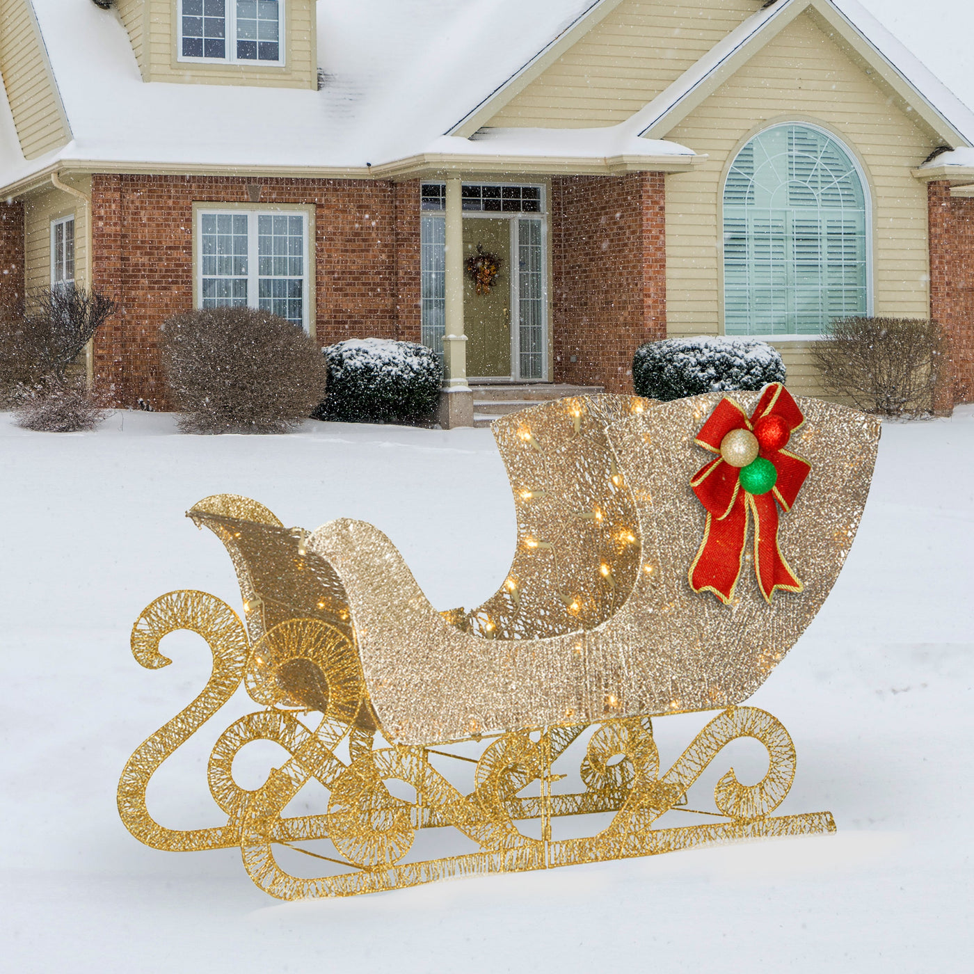 38 in. Santas Sleigh with LED Lights