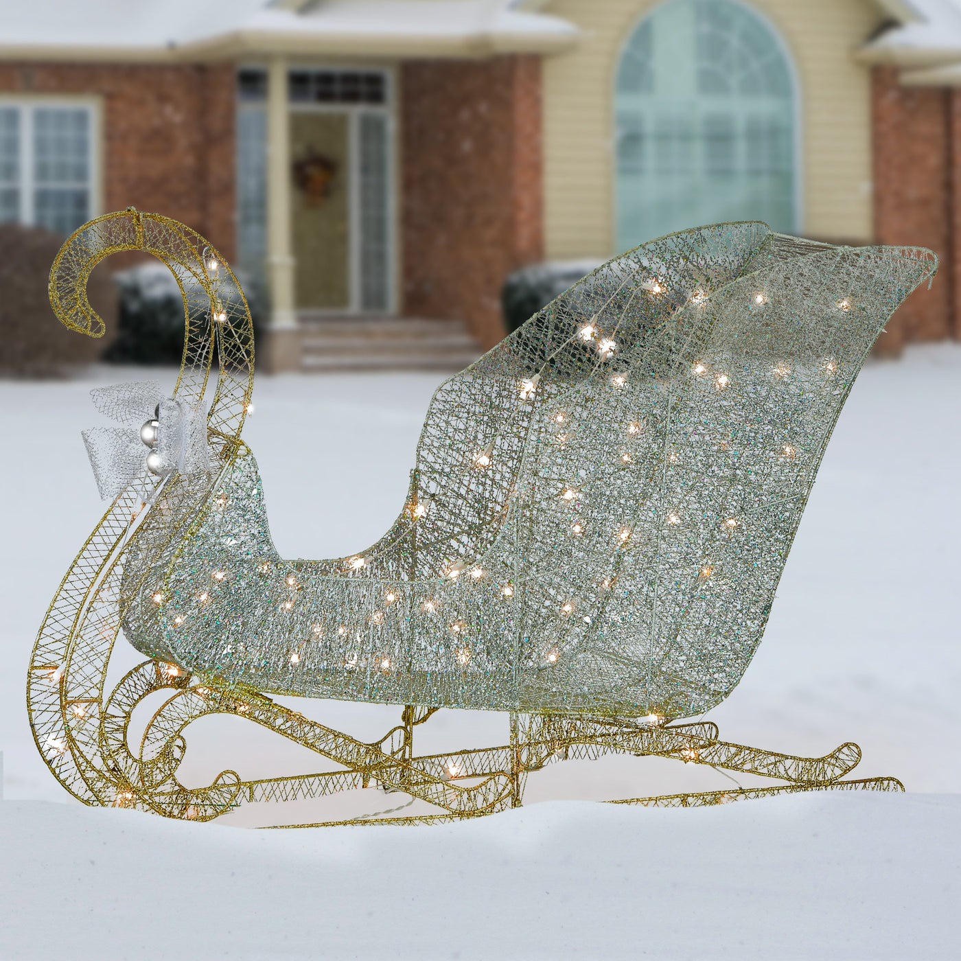 48 in. Santas Sleigh with Cool White LED Lights