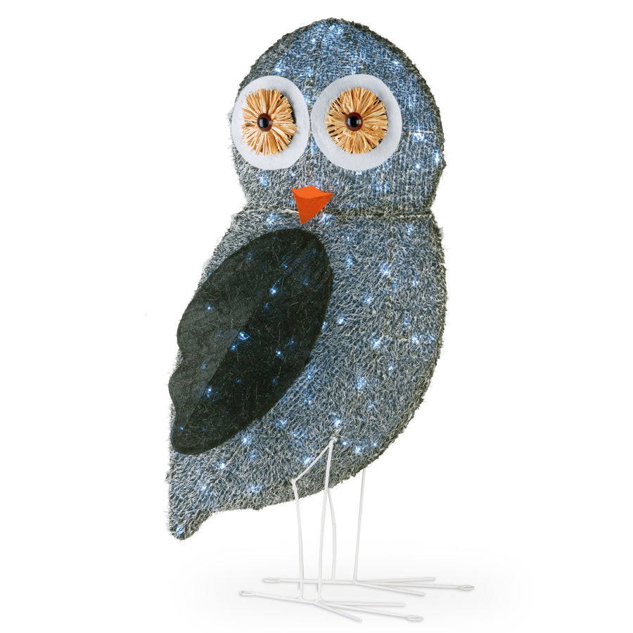 37 in. Fuzzy Fabric Owl with LED Lights