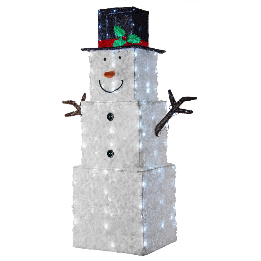 42 in. Snowman Decoration with Cool White LED Lights