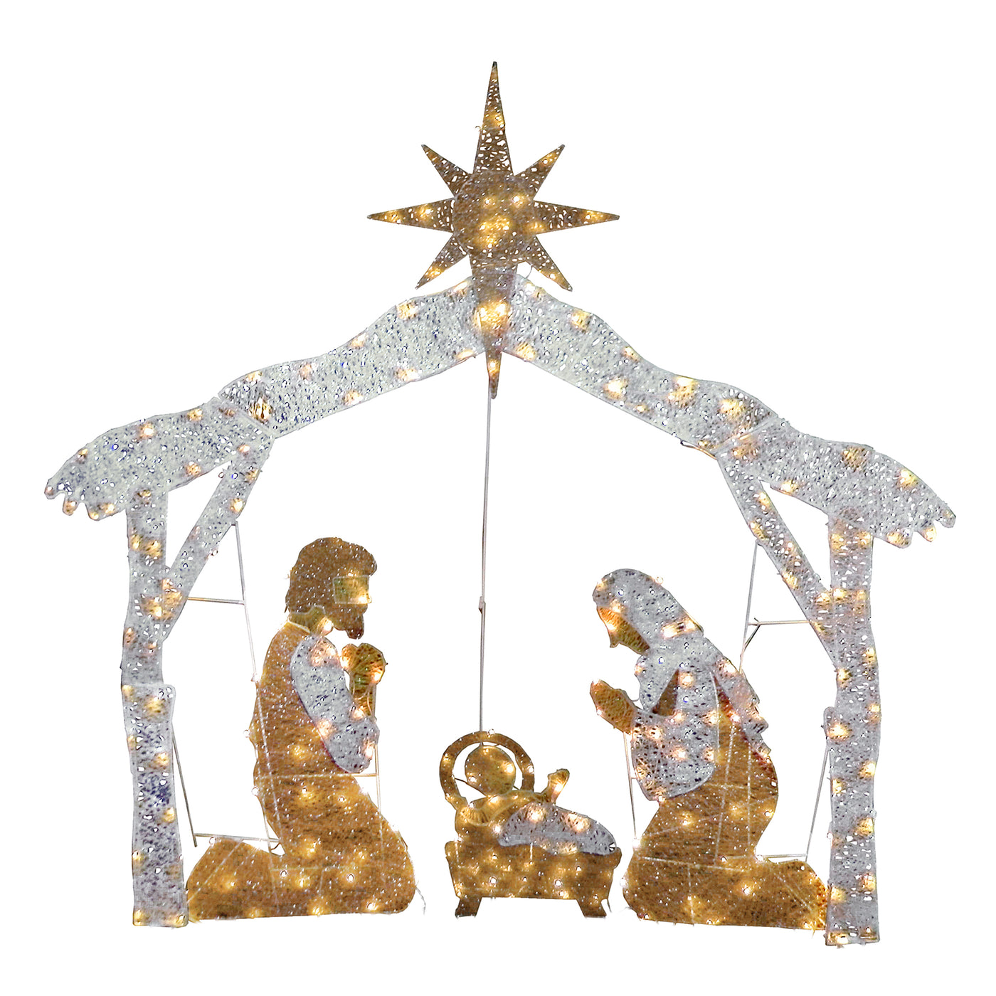 National Tree Company 55" Crystal Splendor Prelit Nativity Set