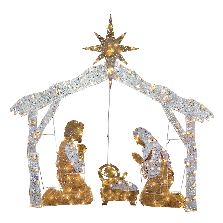 National Tree Company 55" Crystal Splendor Prelit Nativity Set