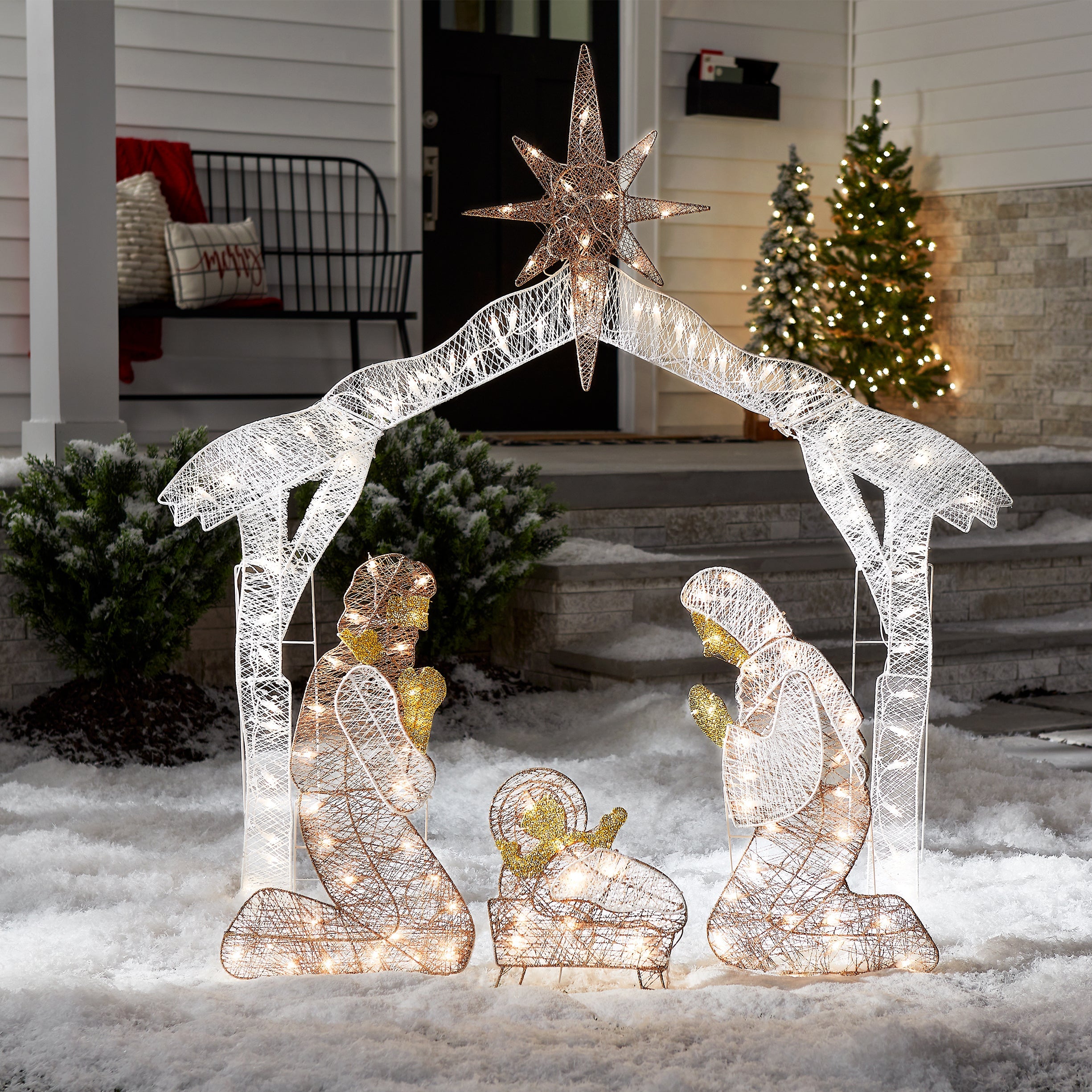 55 in. Crystal Splendor Prelit Nativity Set