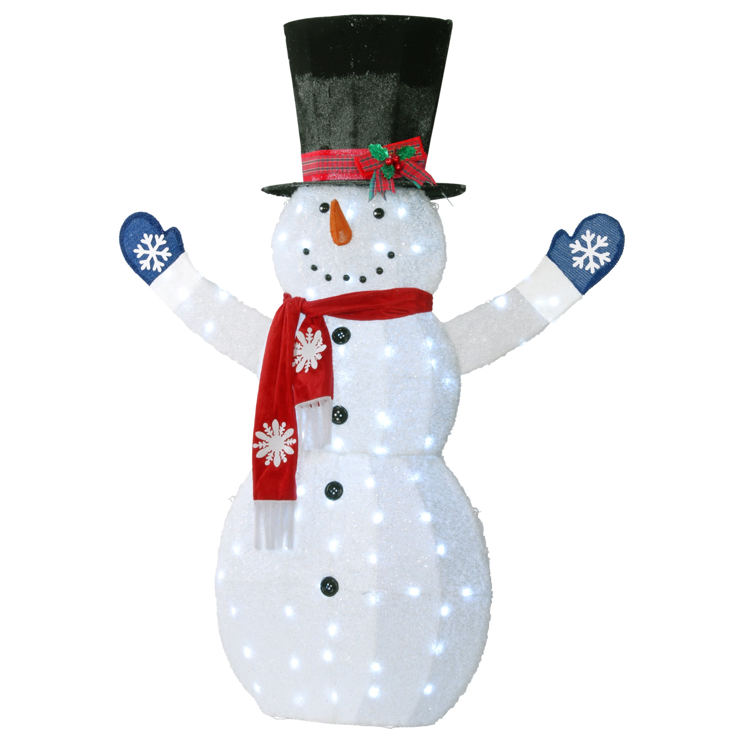 72 in. Snowman Decoration with White LED Lights