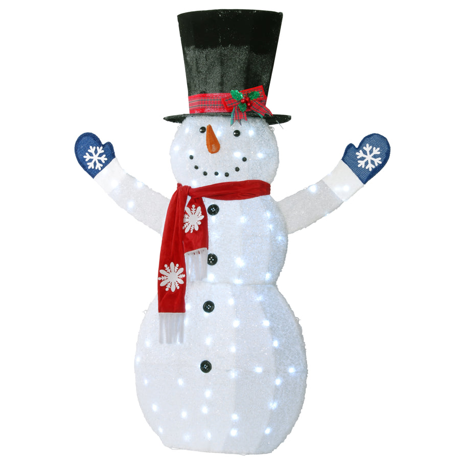 72 in. Snowman Decoration with White LED Lights