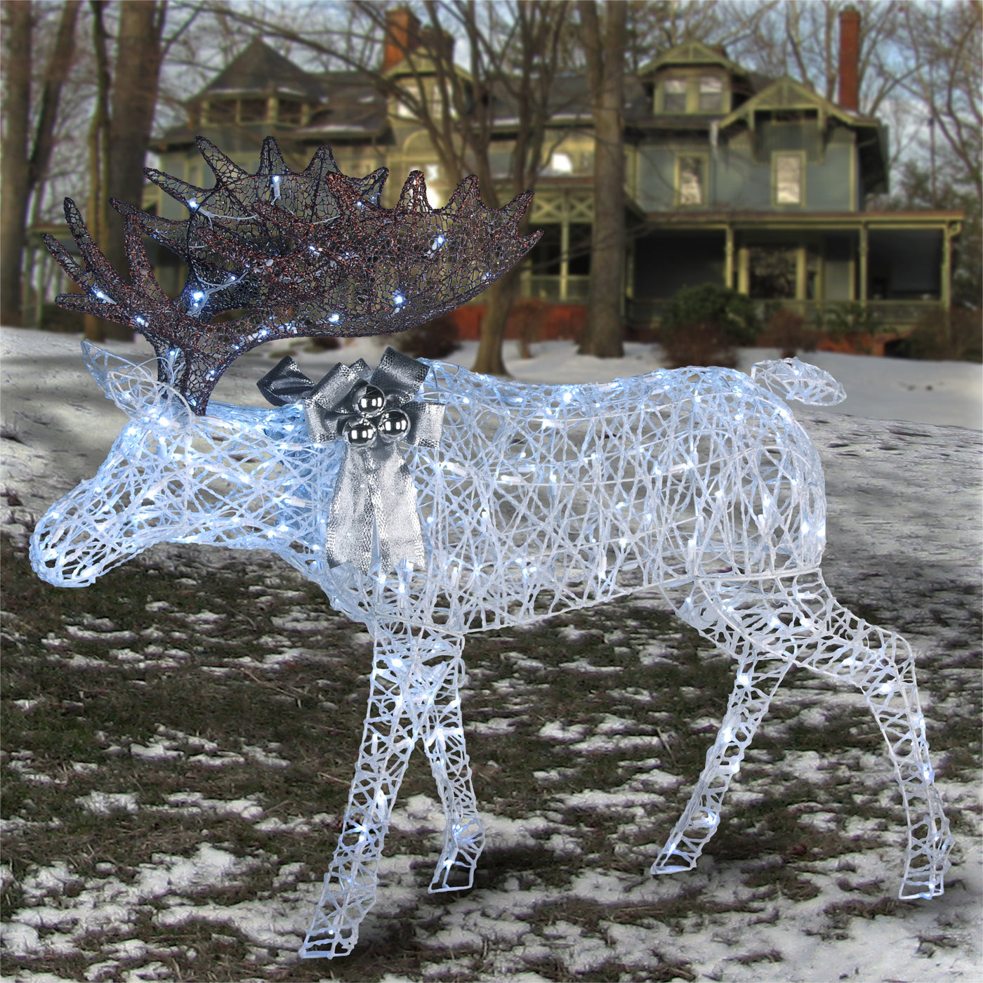 50 in. Pre-lit Moose Decoration