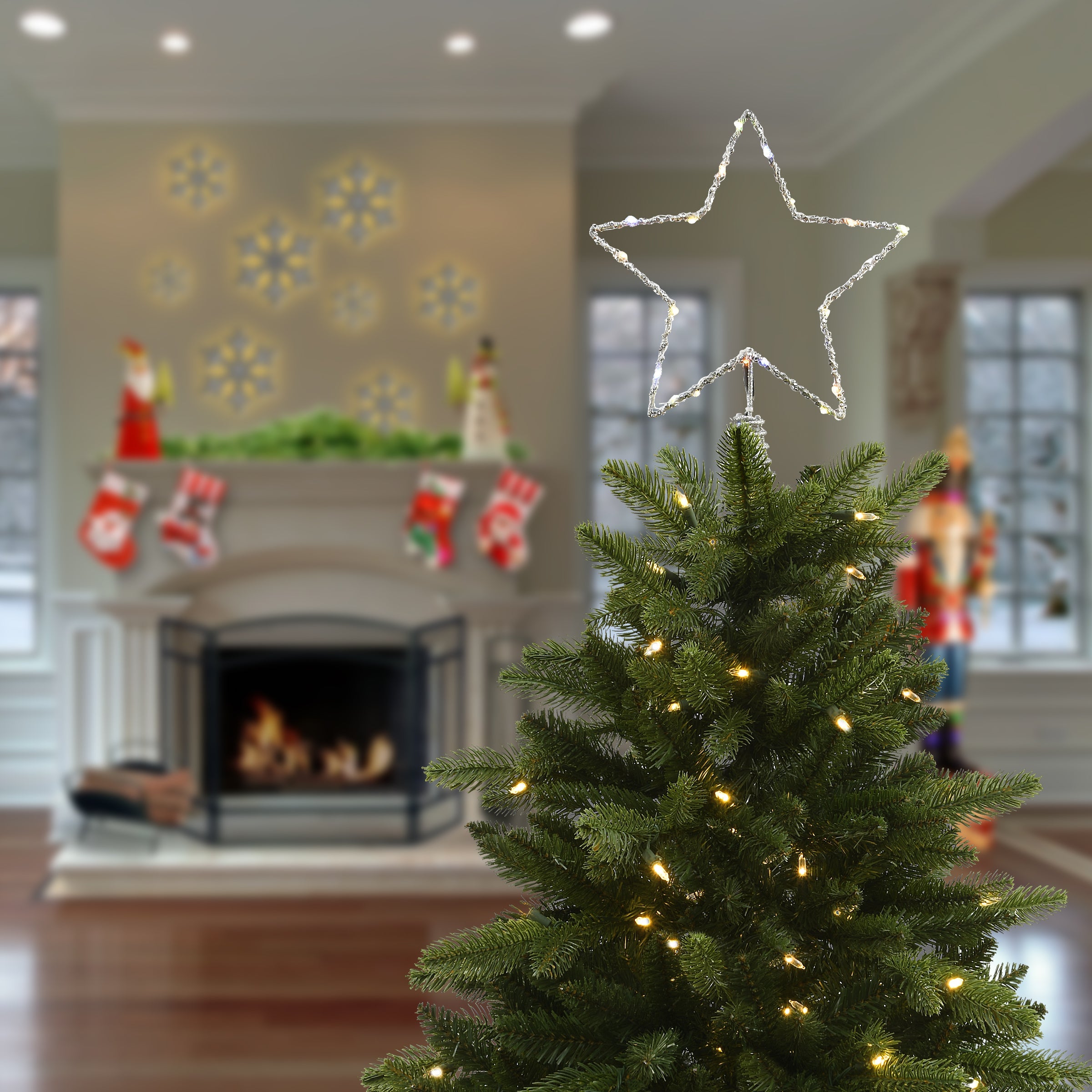13.5 in. Open Star Tree Top for Artificial Trees with Dual Color Lights
