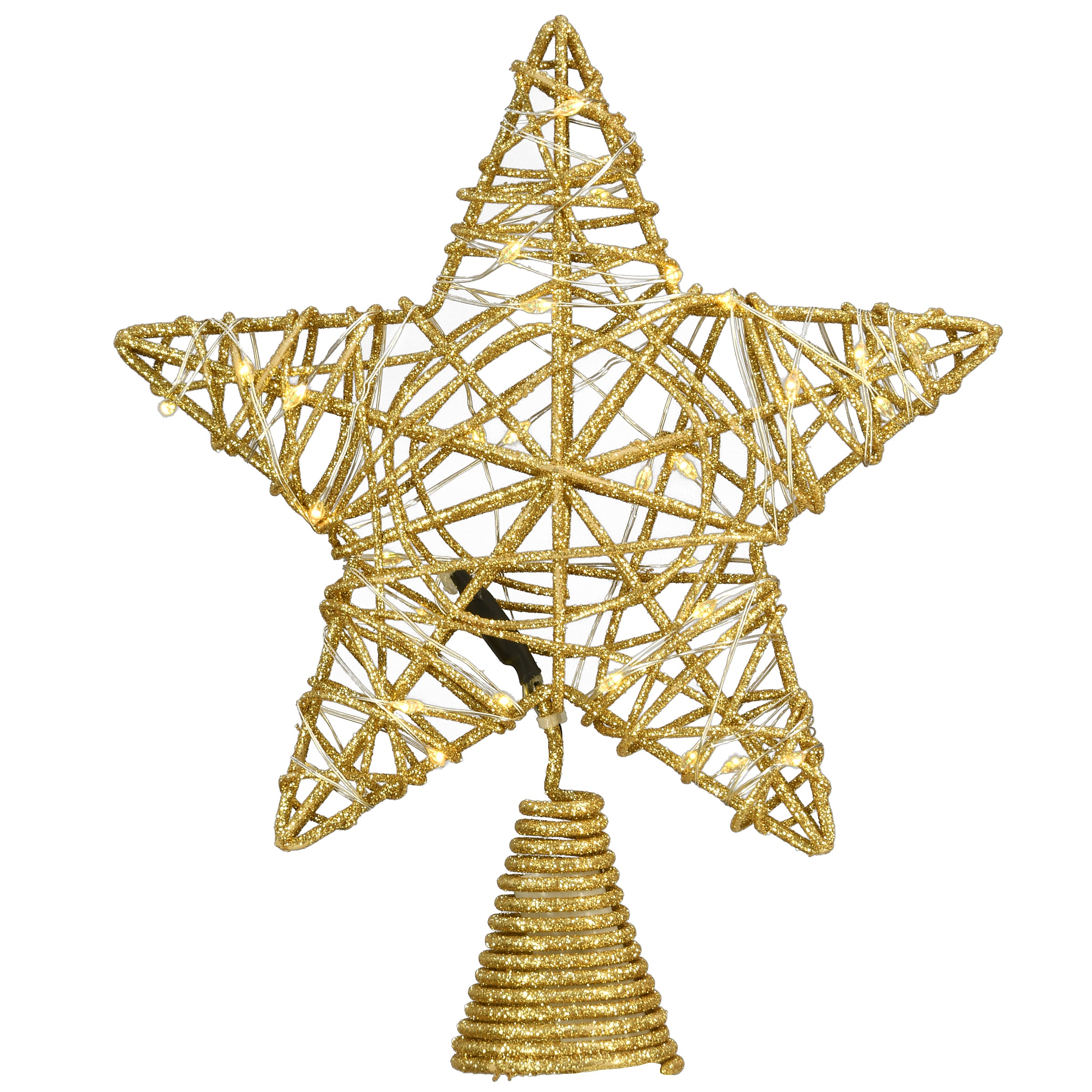 9" Gold Star Tree Top for Artificial Trees with Dual Color Lights